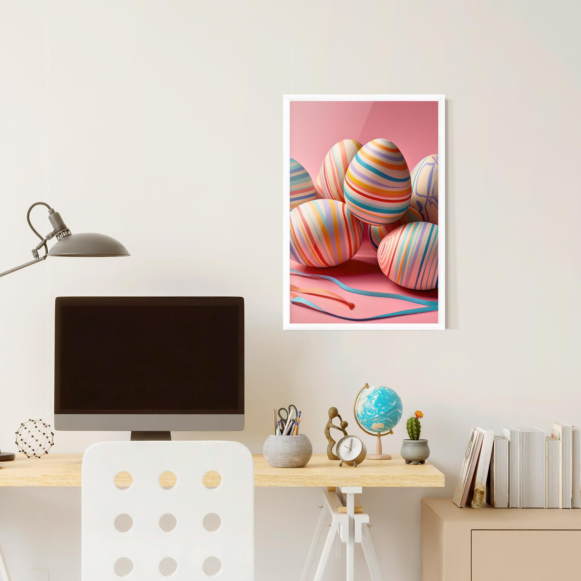 Рамкиран постер Easter Eggs Ribbons mockup 6