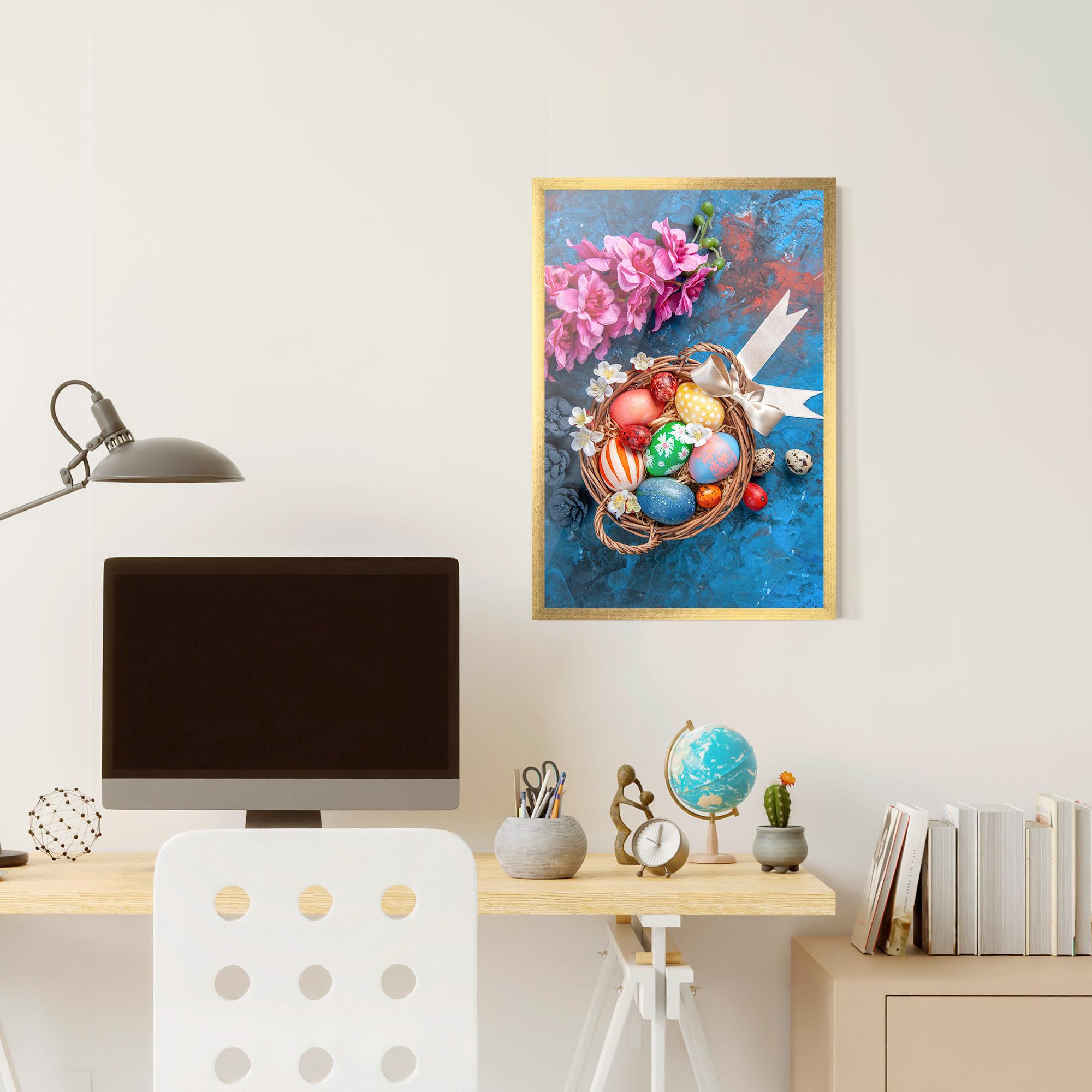 Рамкиран постер Colored Easter Eggs mockup 6