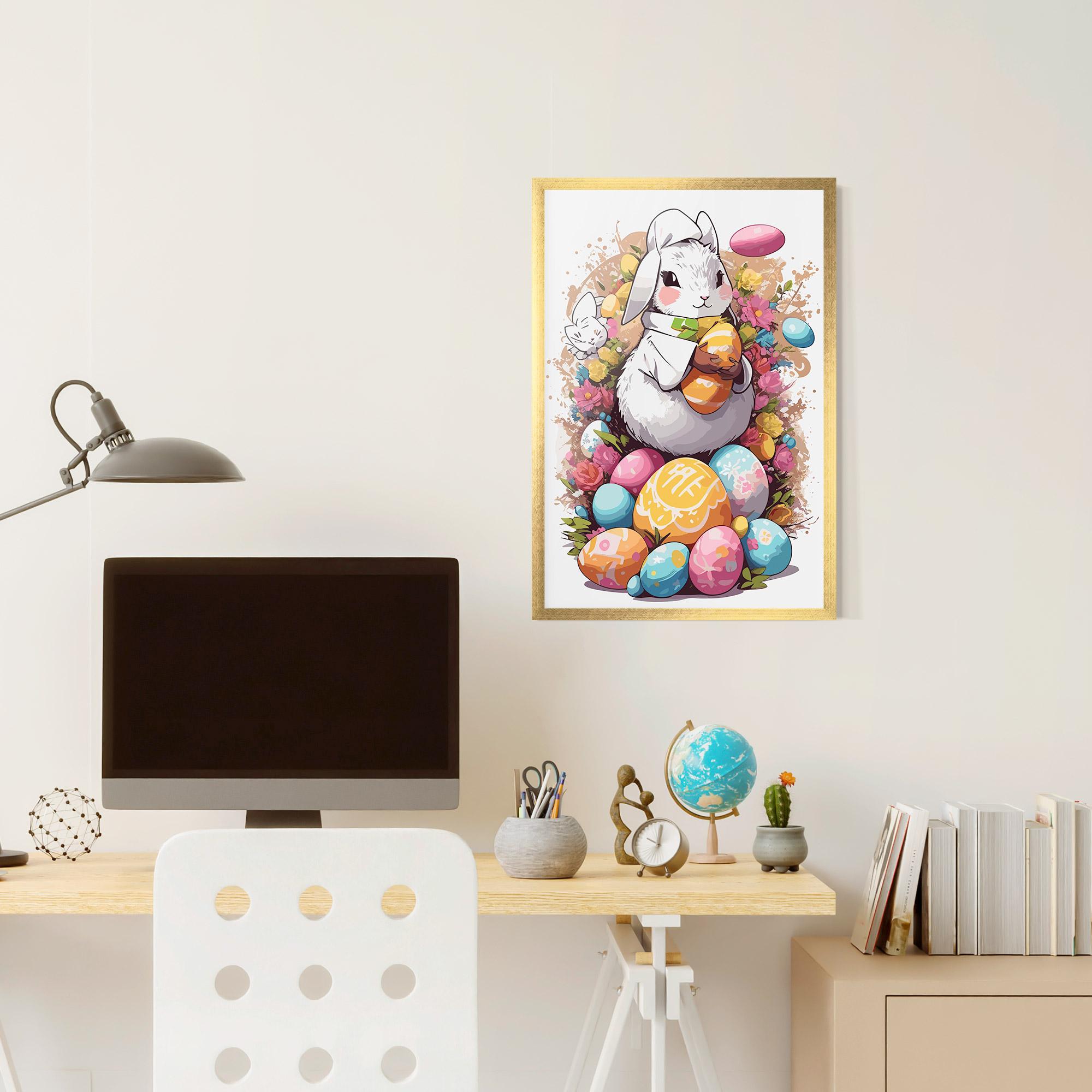 Рамкиран постер White Easter Bunny mockup 6
