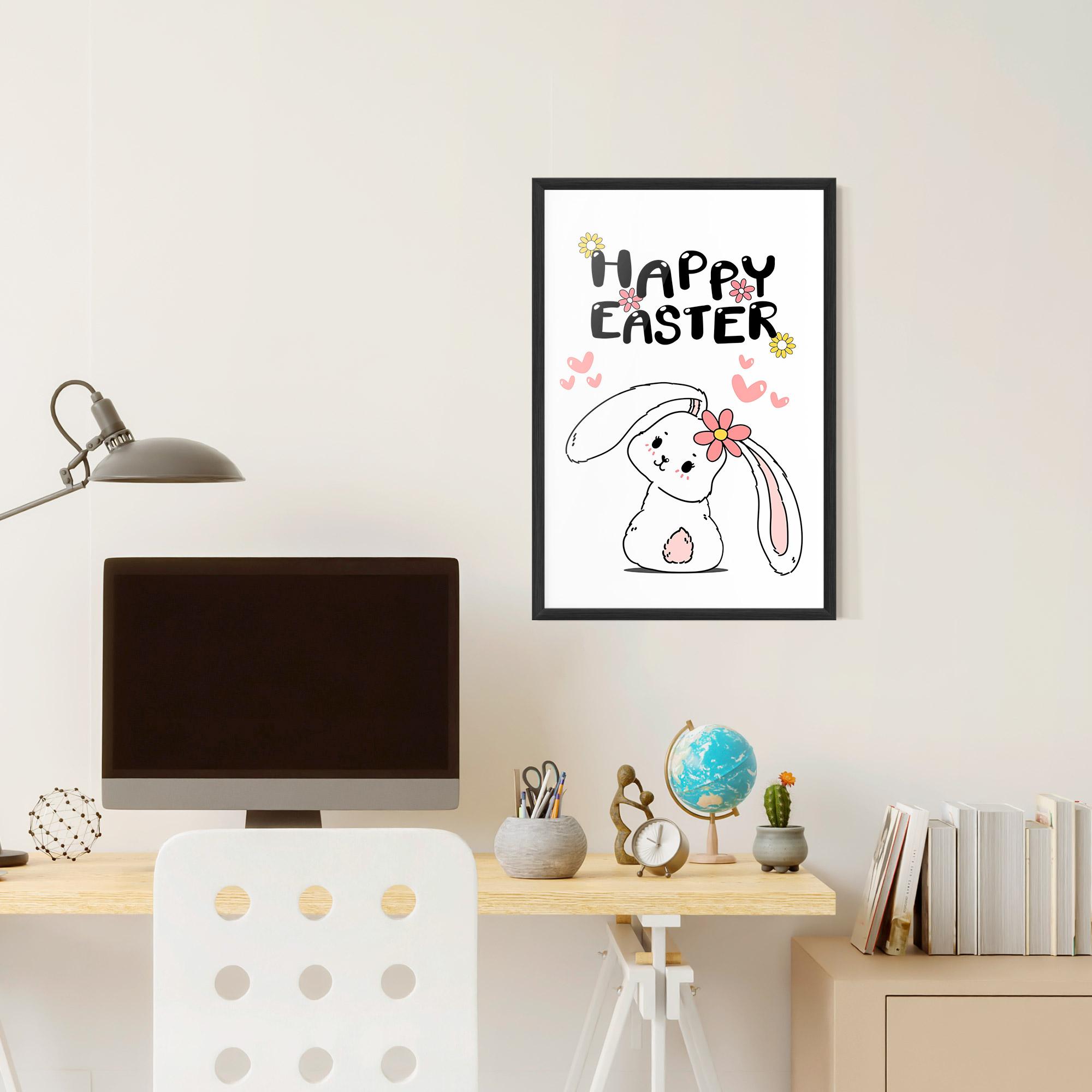 Рамкиран постер Cute Spring Bunny mockup 6