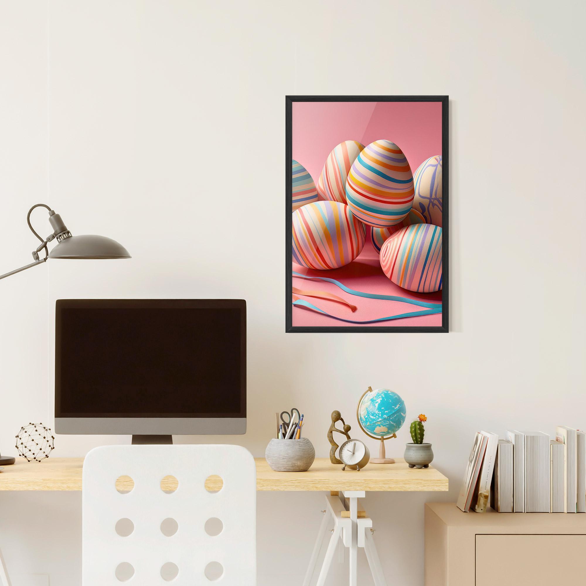 Рамкиран постер Easter Eggs Ribbons mockup 6