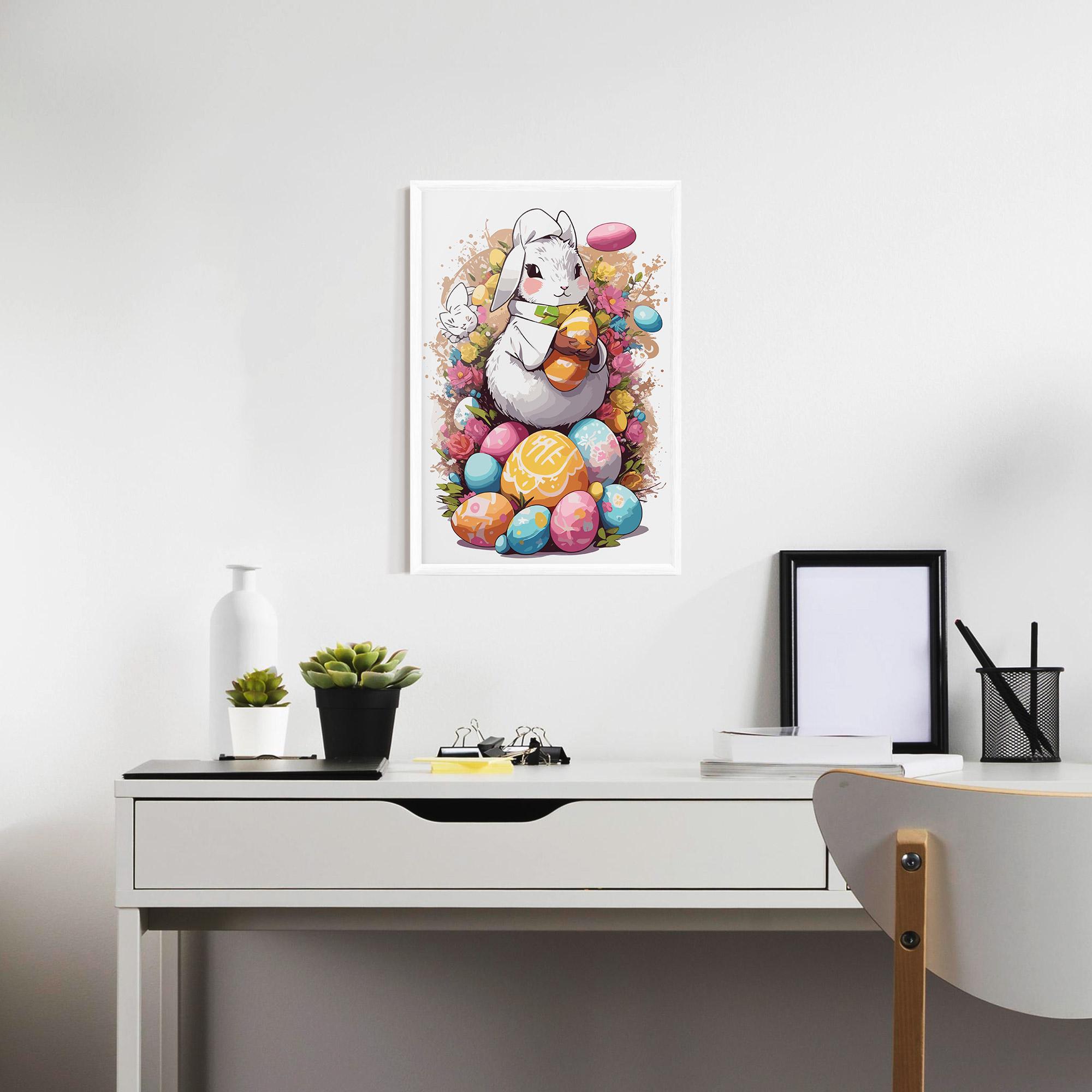 Рамкиран постер White Easter Bunny mockup 7
