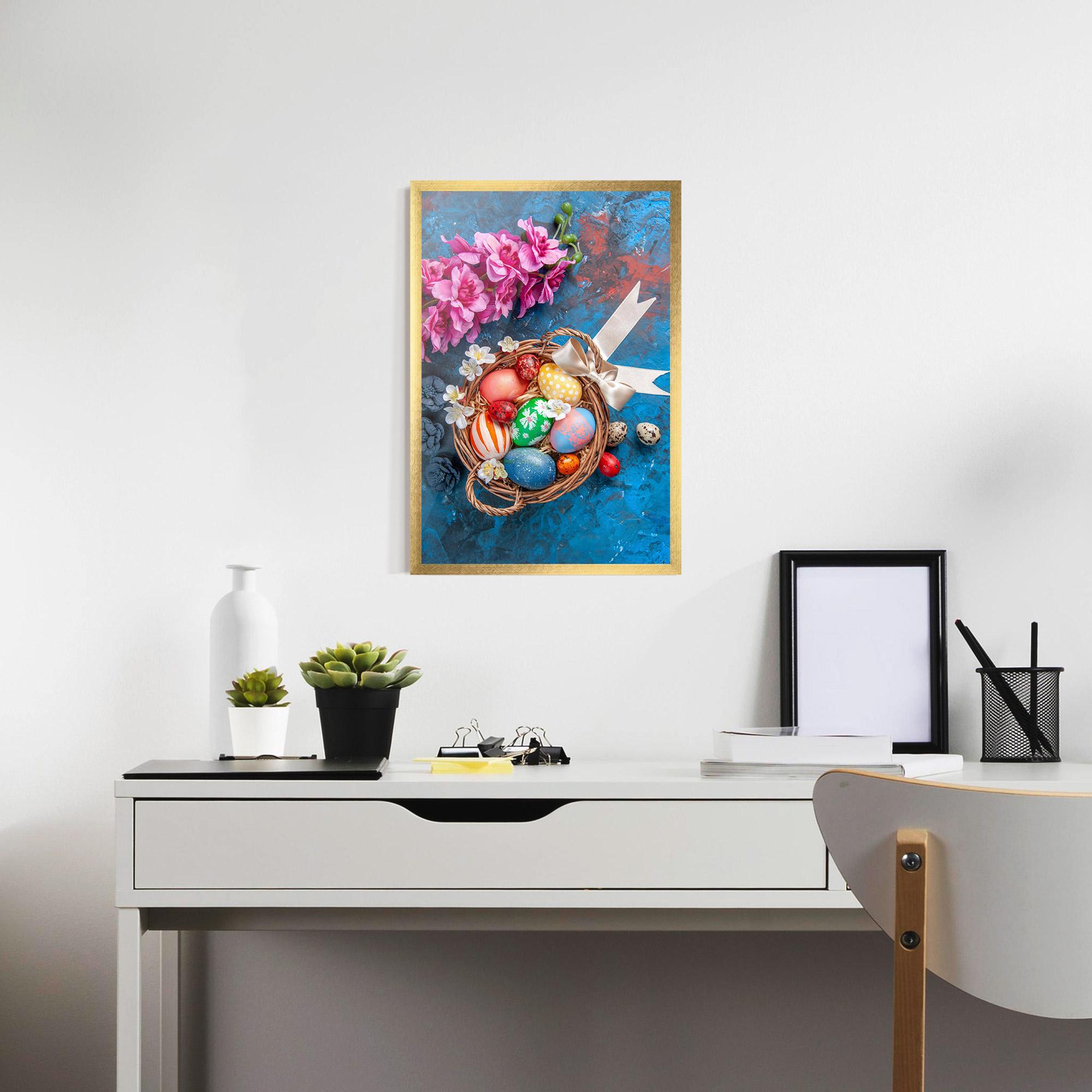 Рамкиран постер Colored Easter Eggs mockup 7