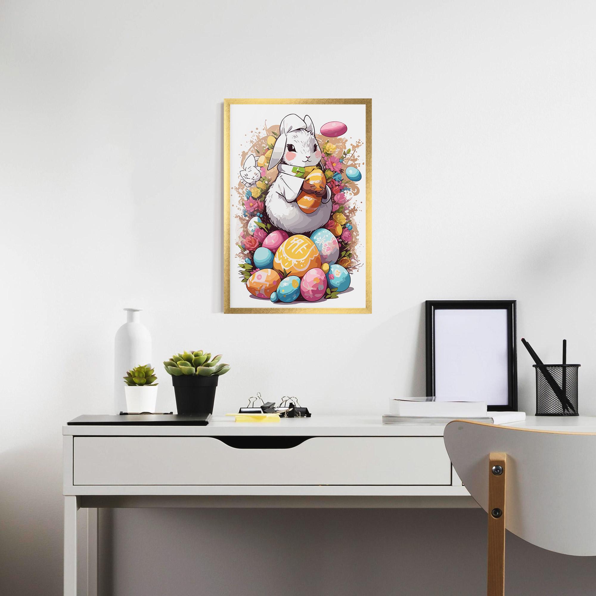 Рамкиран постер White Easter Bunny mockup 7