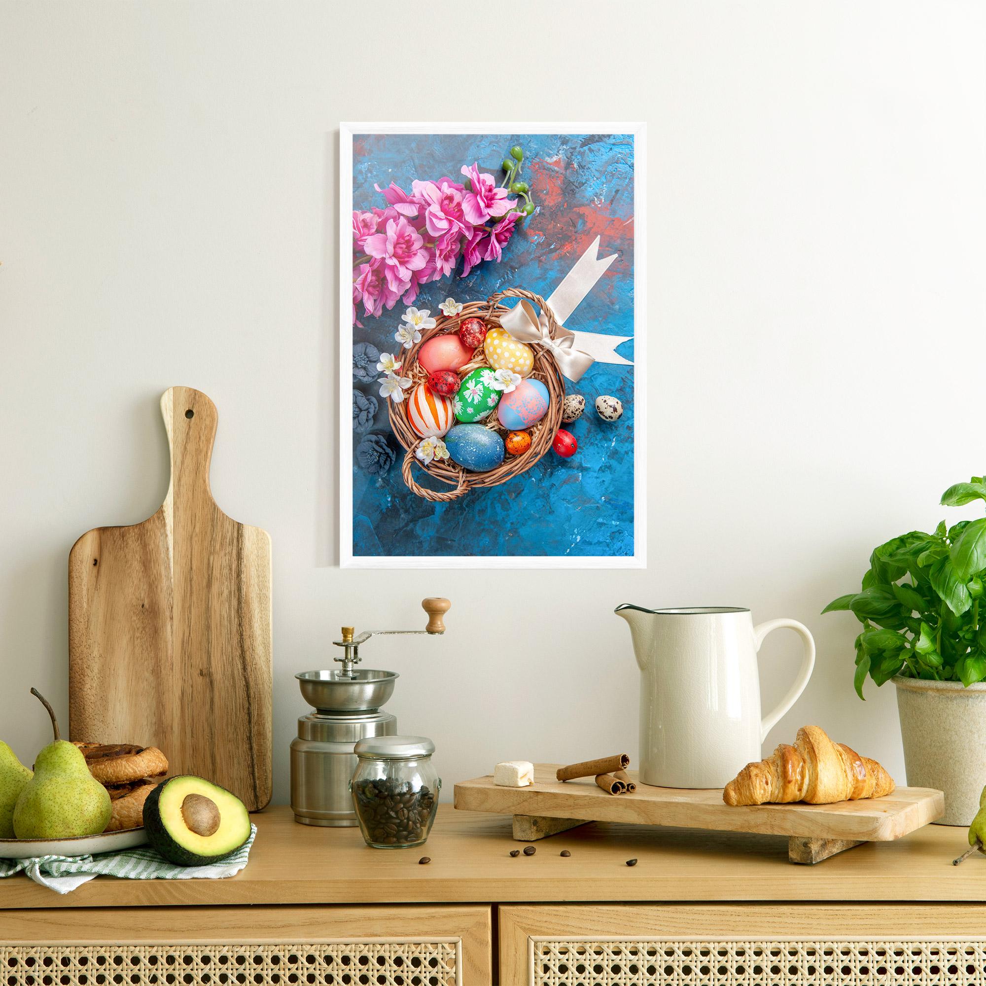 Рамкиран постер Colored Easter Eggs mockup 8