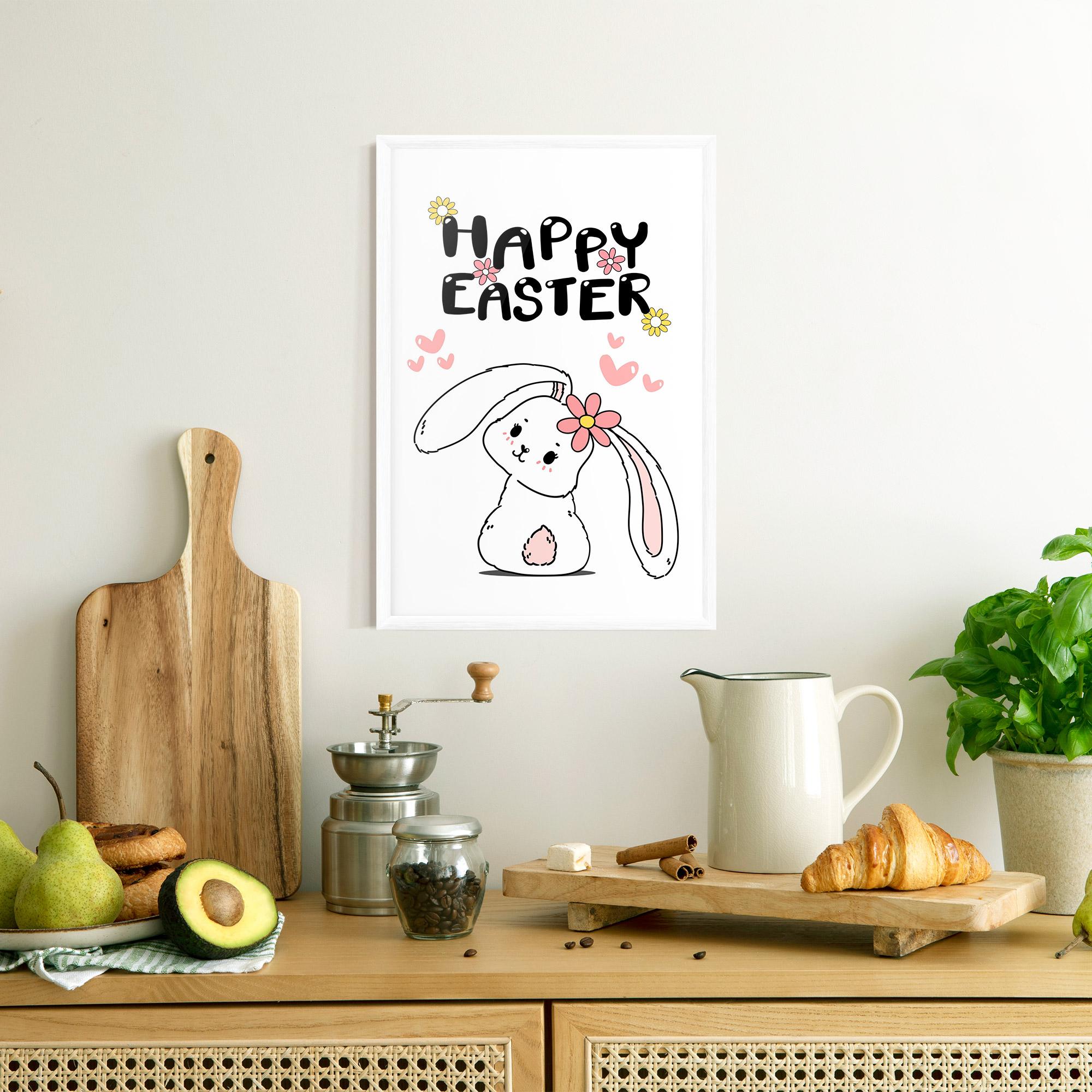 Рамкиран постер Cute Spring Bunny mockup 8