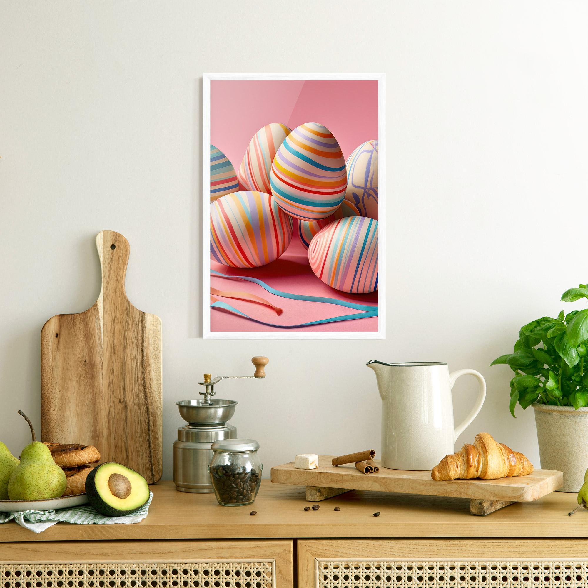 Рамкиран постер Easter Eggs Ribbons mockup 8