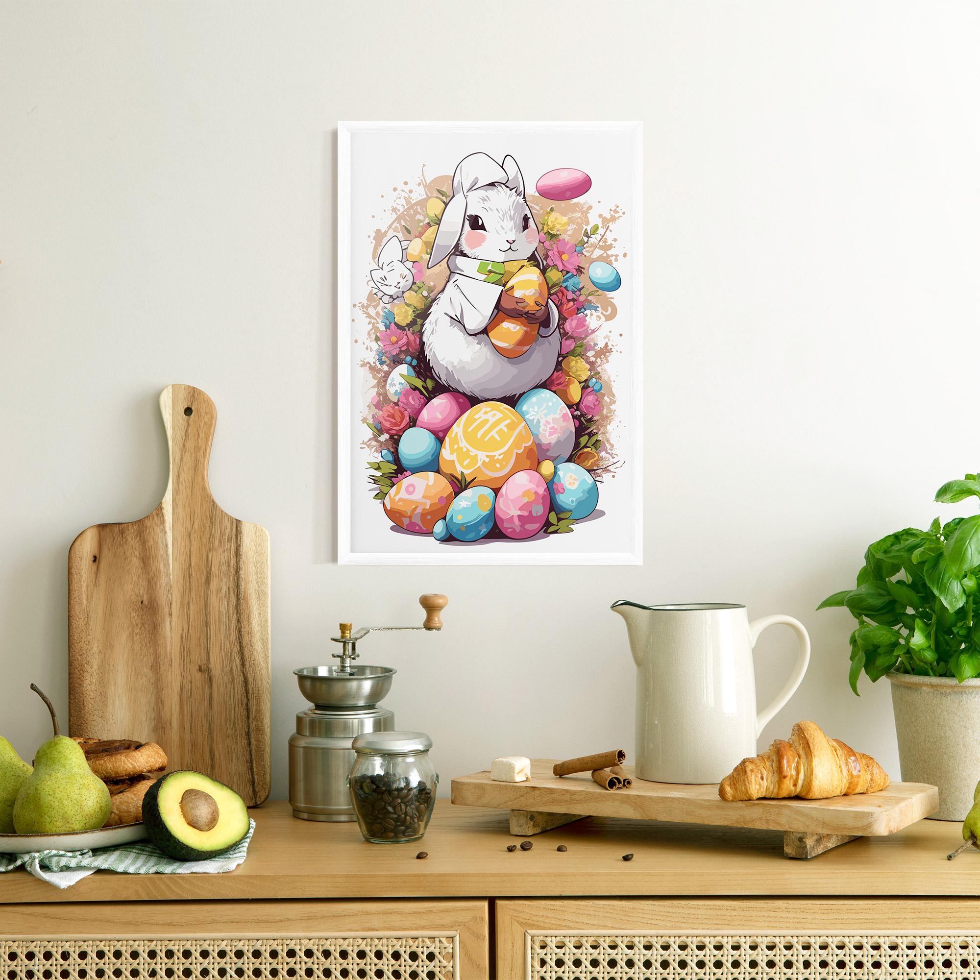 Рамкиран постер White Easter Bunny mockup 8