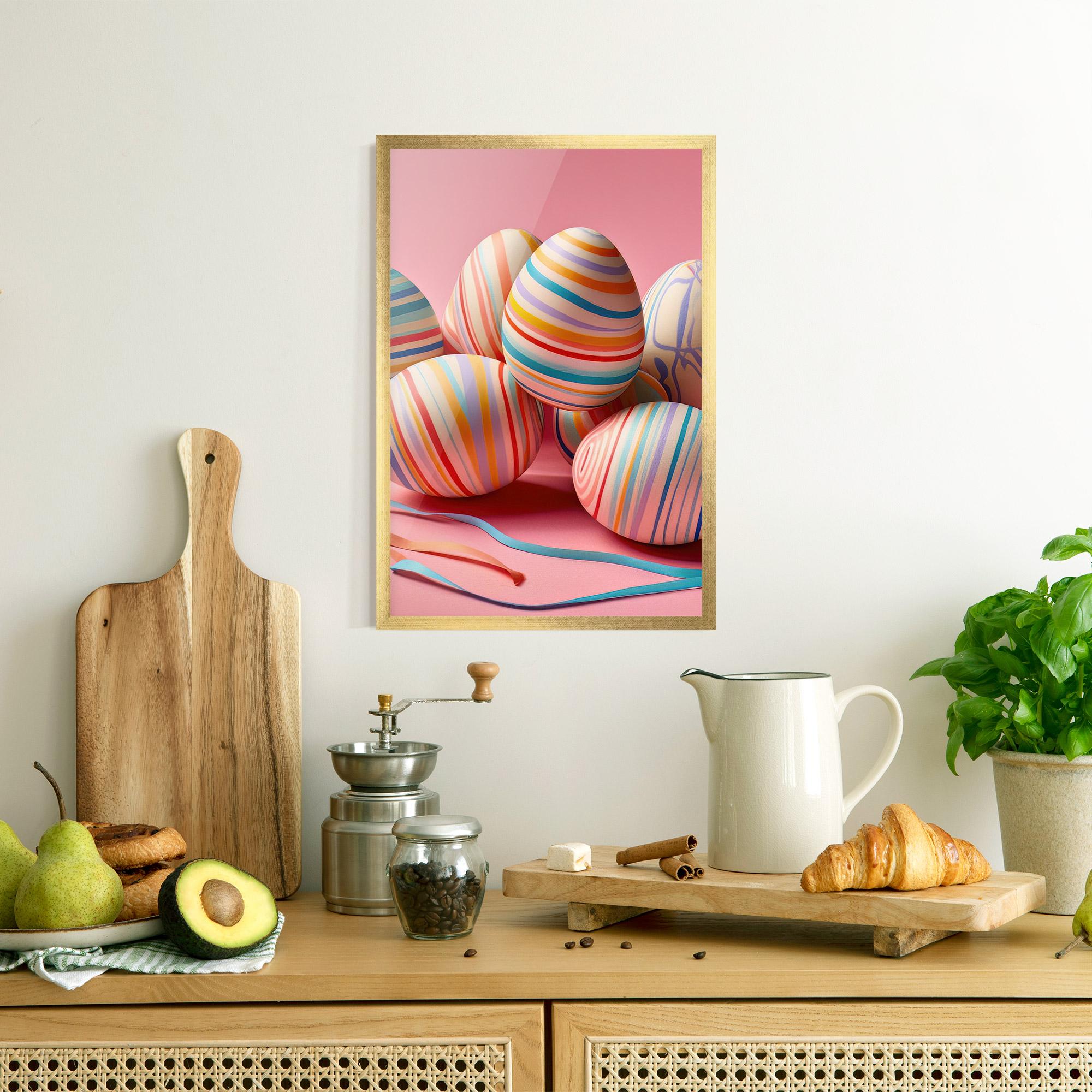 Рамкиран постер Easter Eggs Ribbons mockup 8