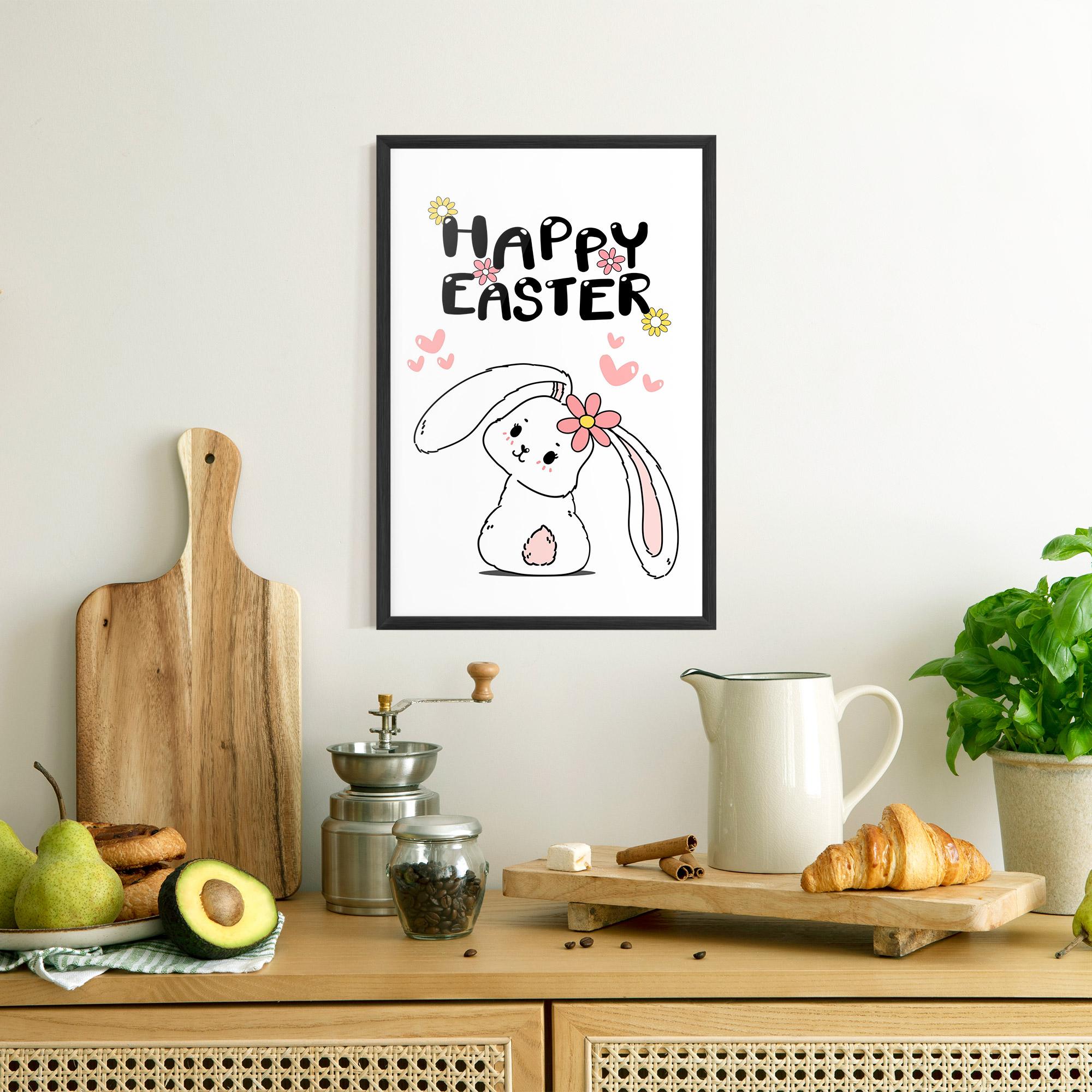Рамкиран постер Cute Spring Bunny mockup 8