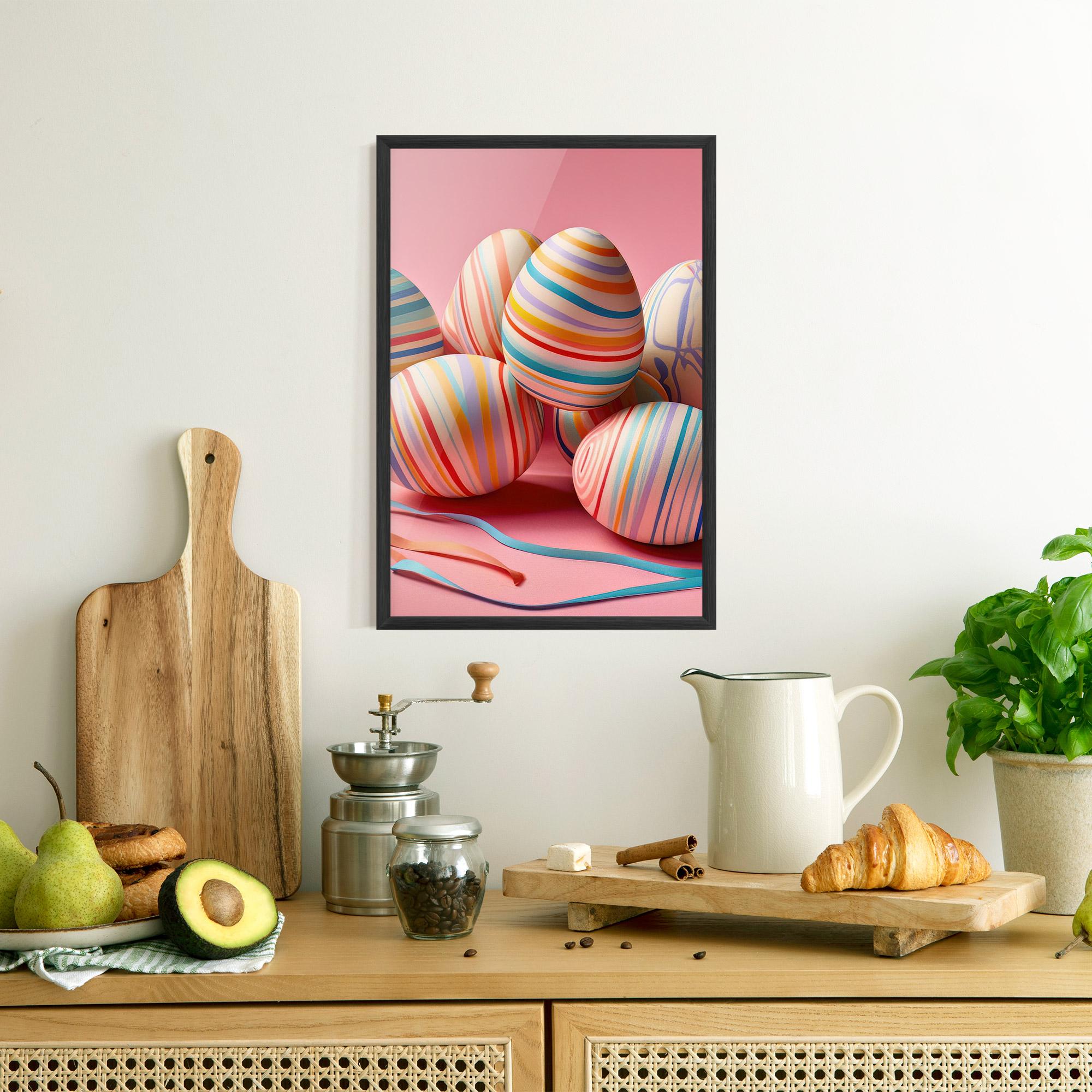 Рамкиран постер Easter Eggs Ribbons mockup 8