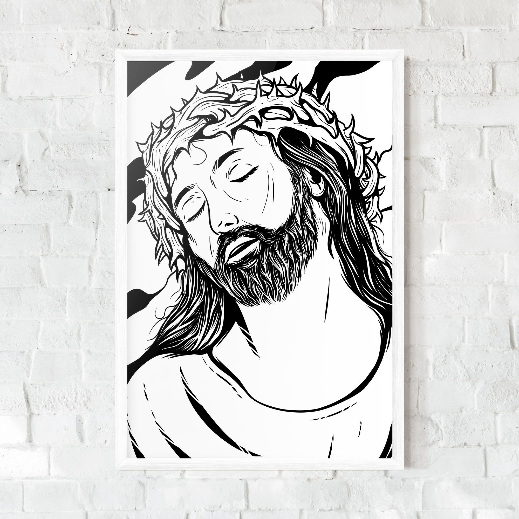 Black White Jesus mockup 0