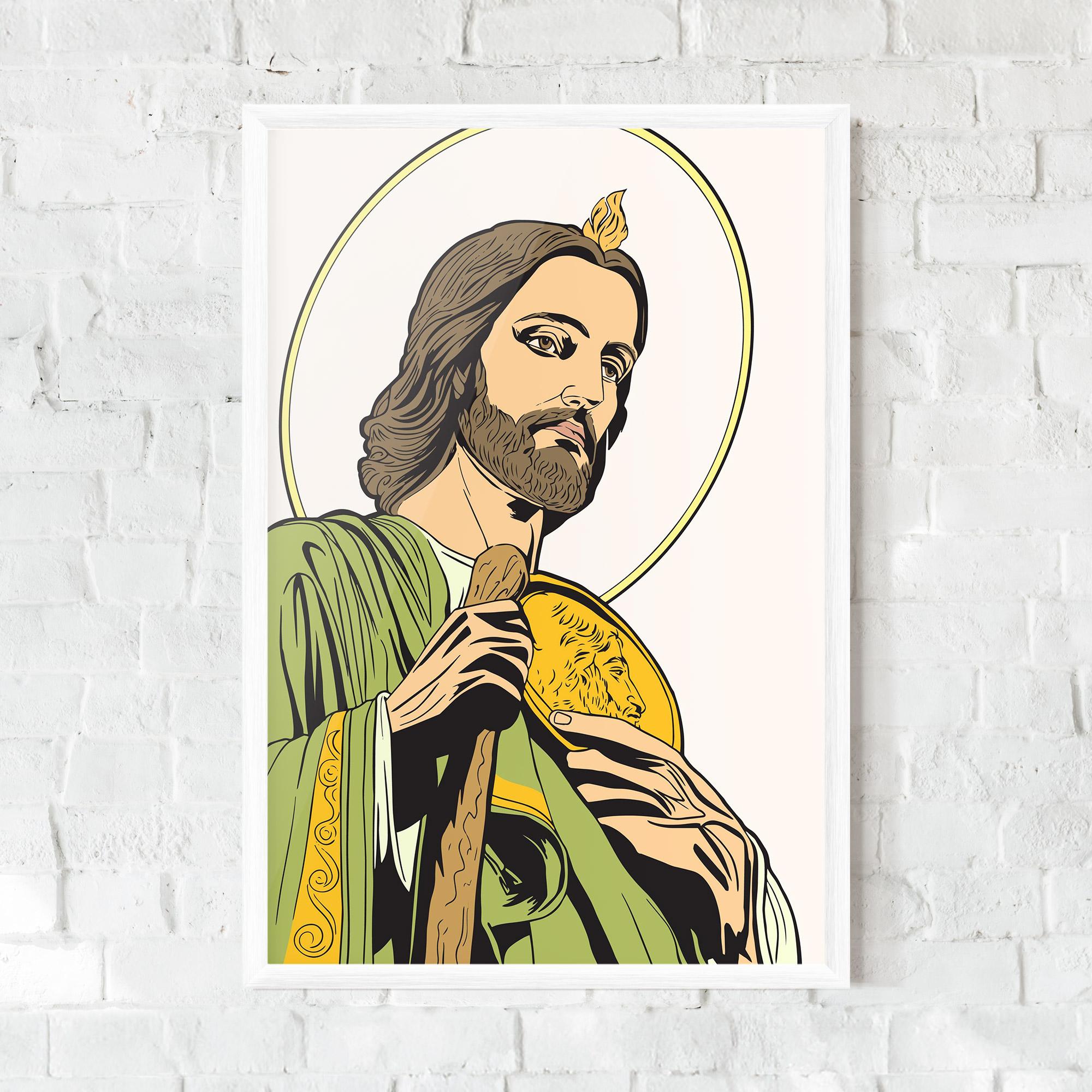 Рамкиран постер Green Jesus mockup 0