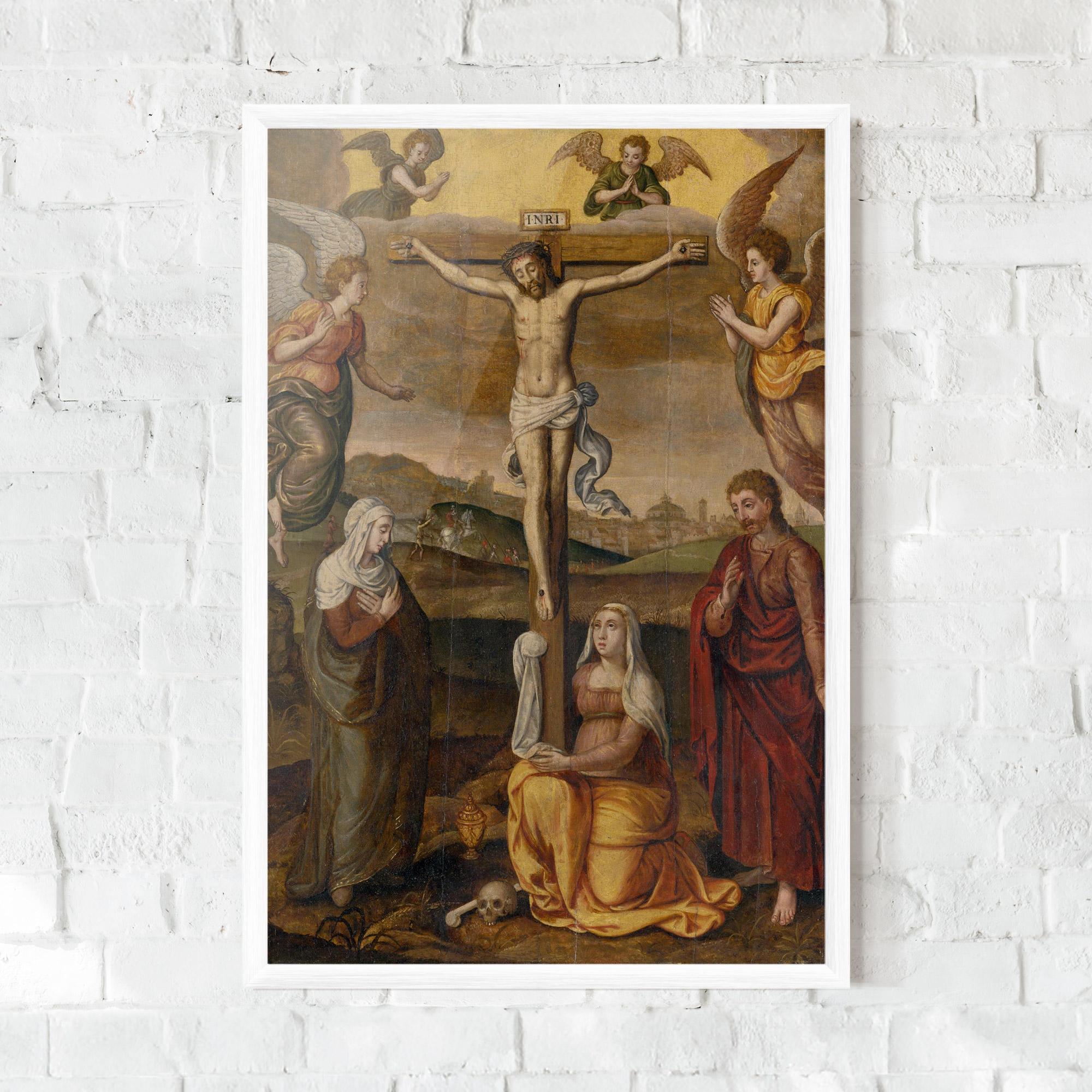 Рамкиран постер Holding Cross Jesus mockup 0