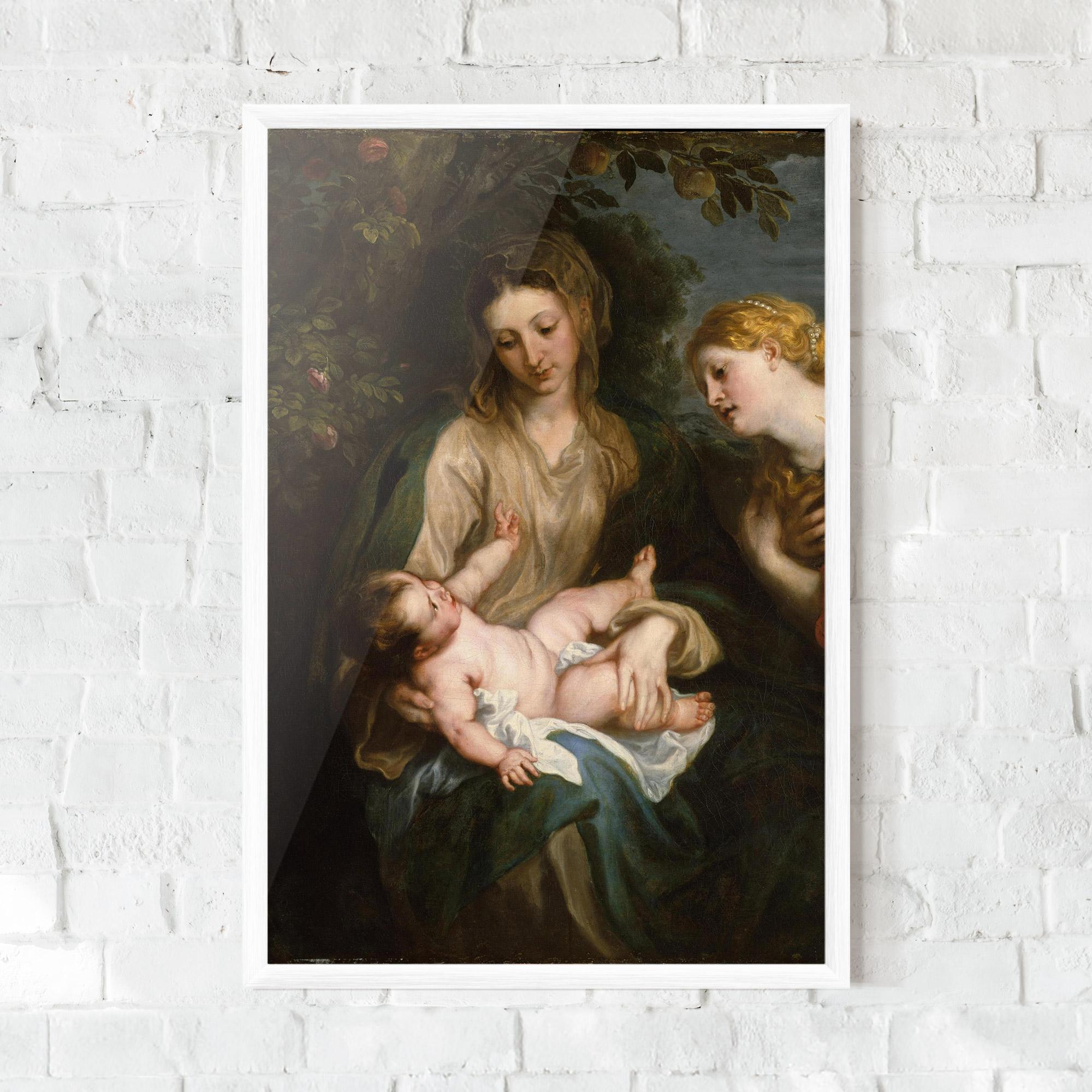 Рамкиран постер Looking At Baby mockup 0