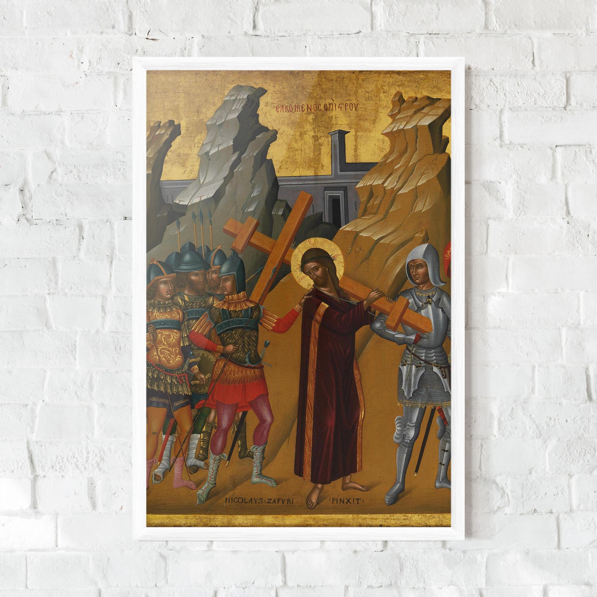 Рамкиран постер Walking With Cross mockup 0