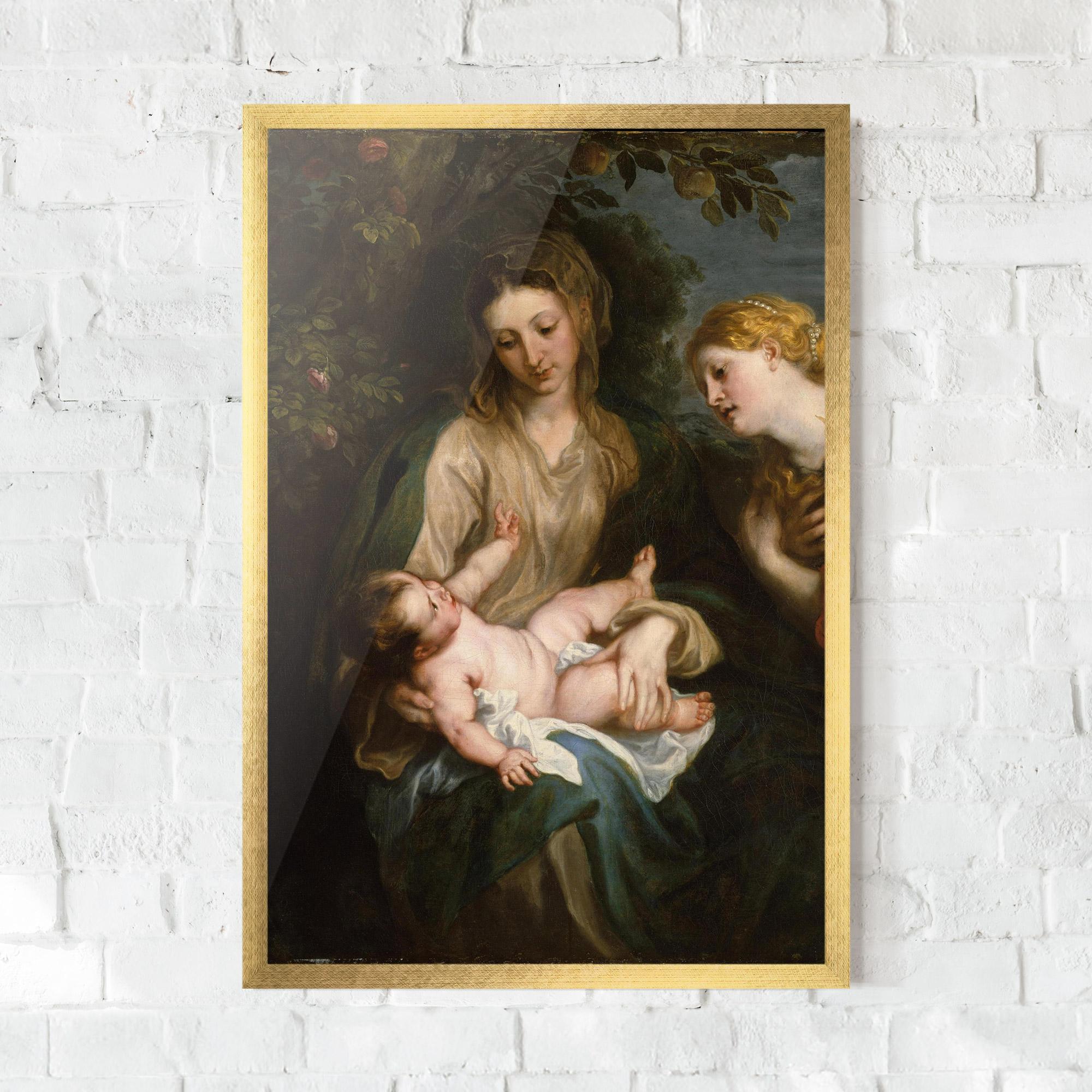 Рамкиран постер Looking At Baby mockup 0