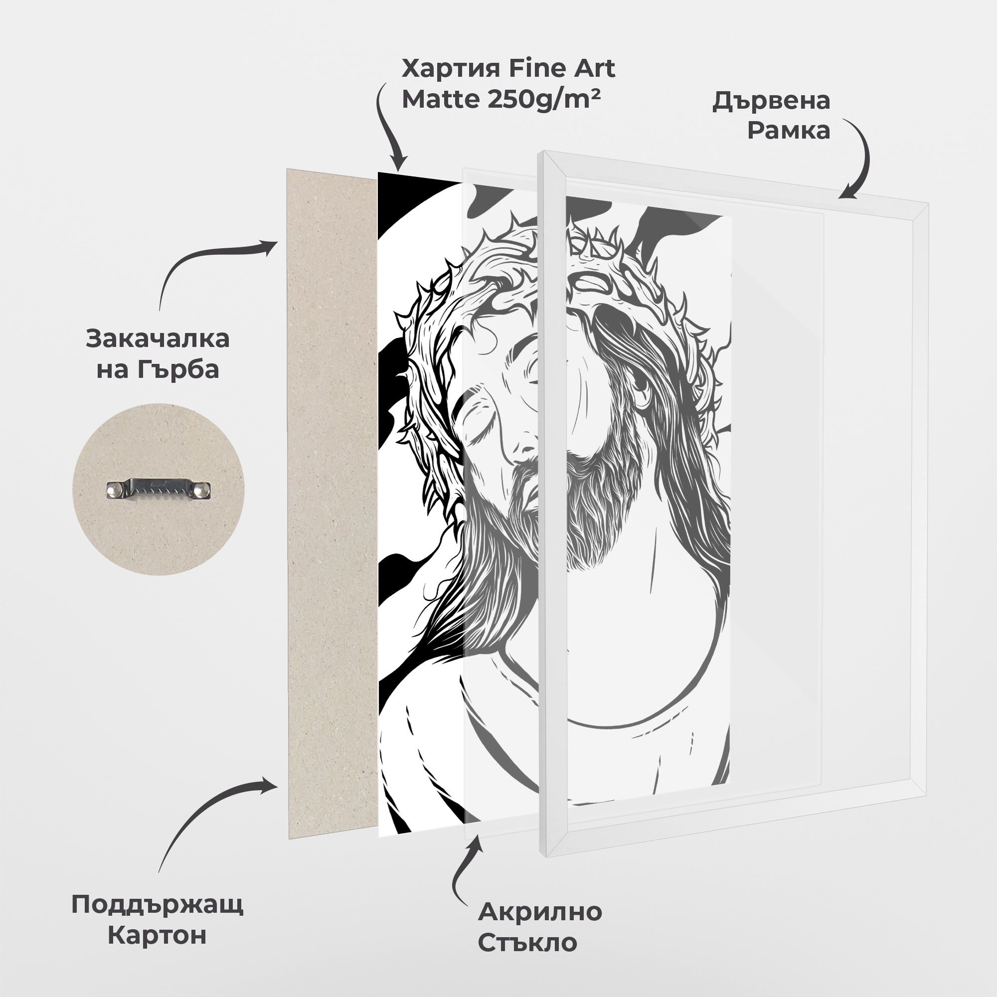 Black White Jesus mockup 1