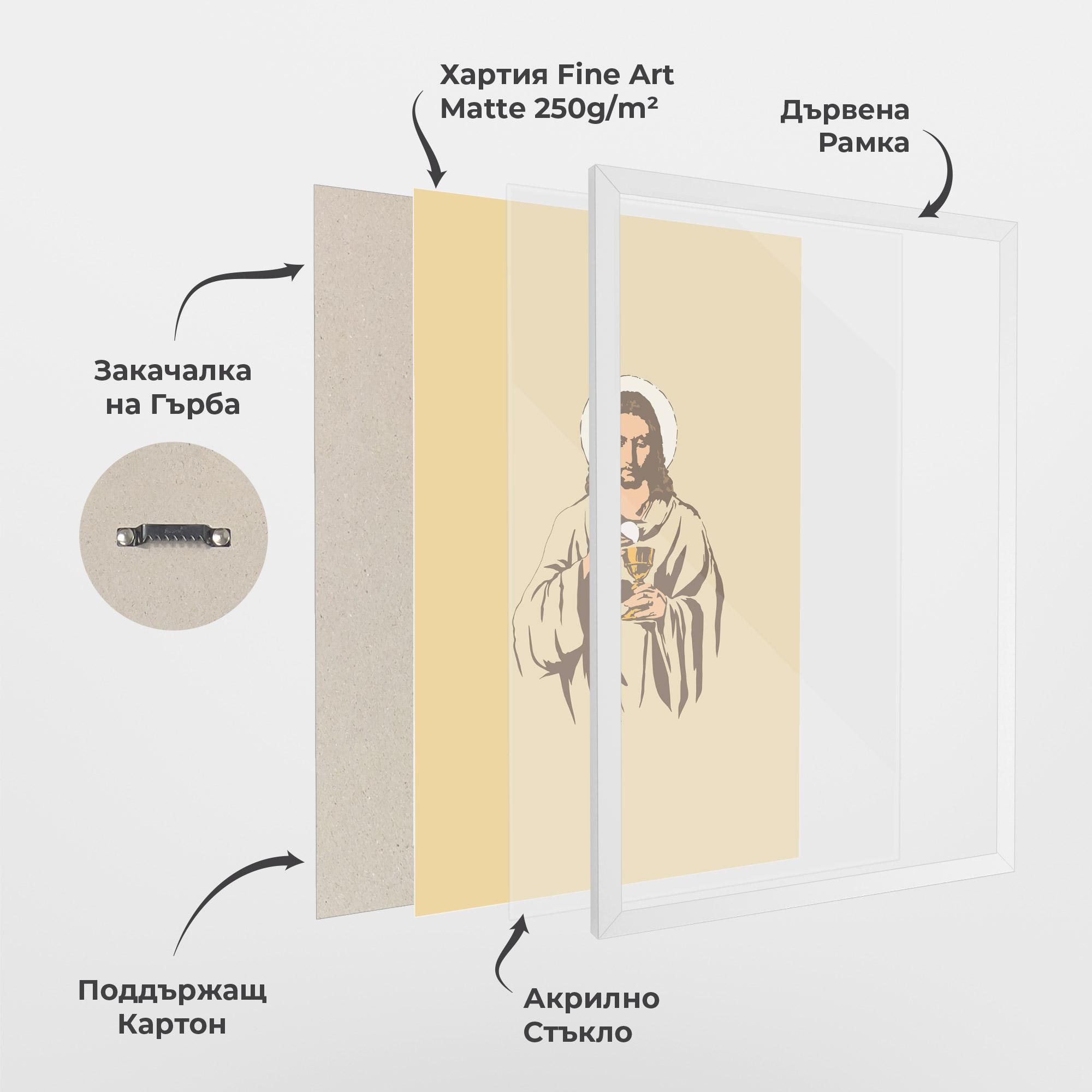 Рамкиран постер Cream Jesus mockup 1