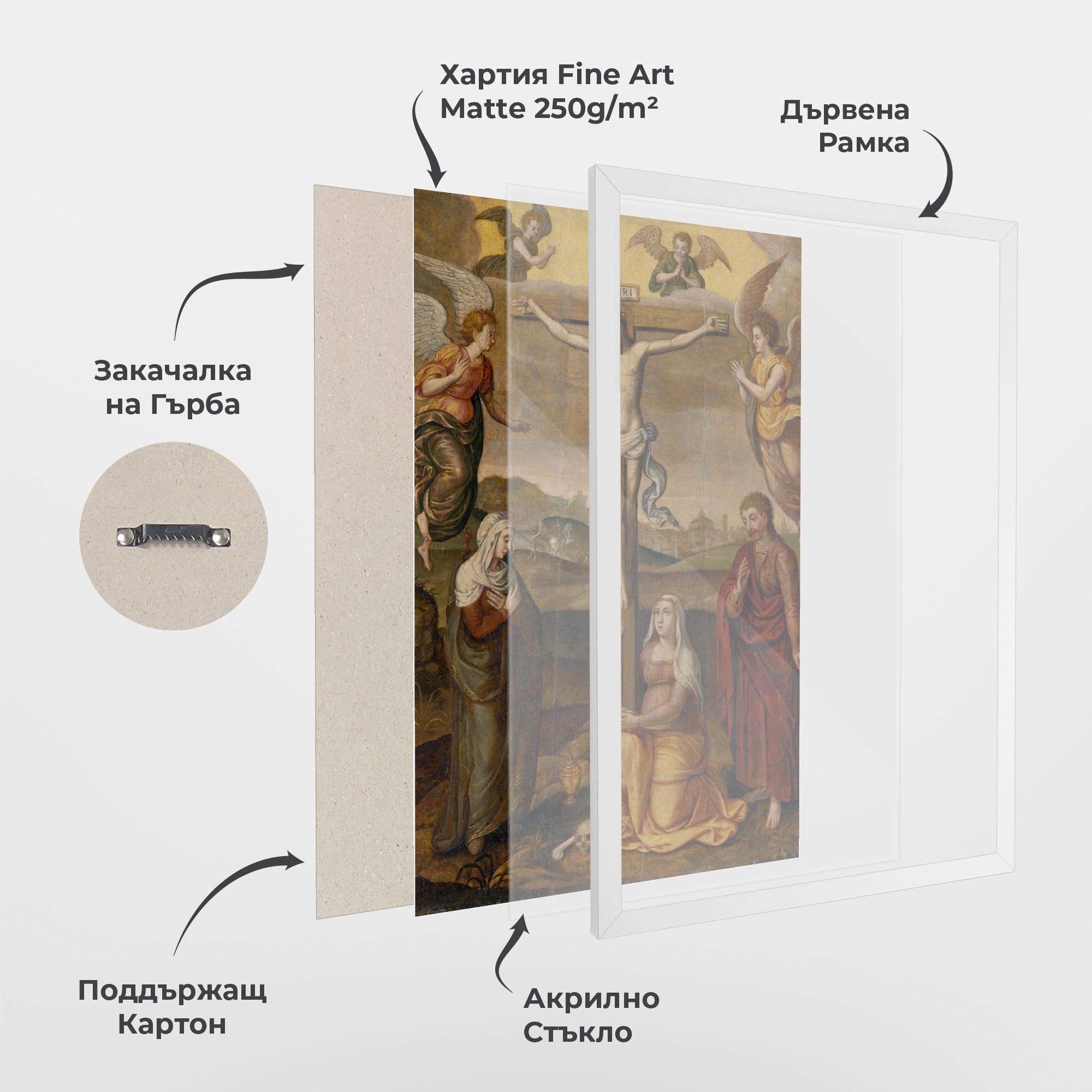 Рамкиран постер Holding Cross Jesus mockup 1