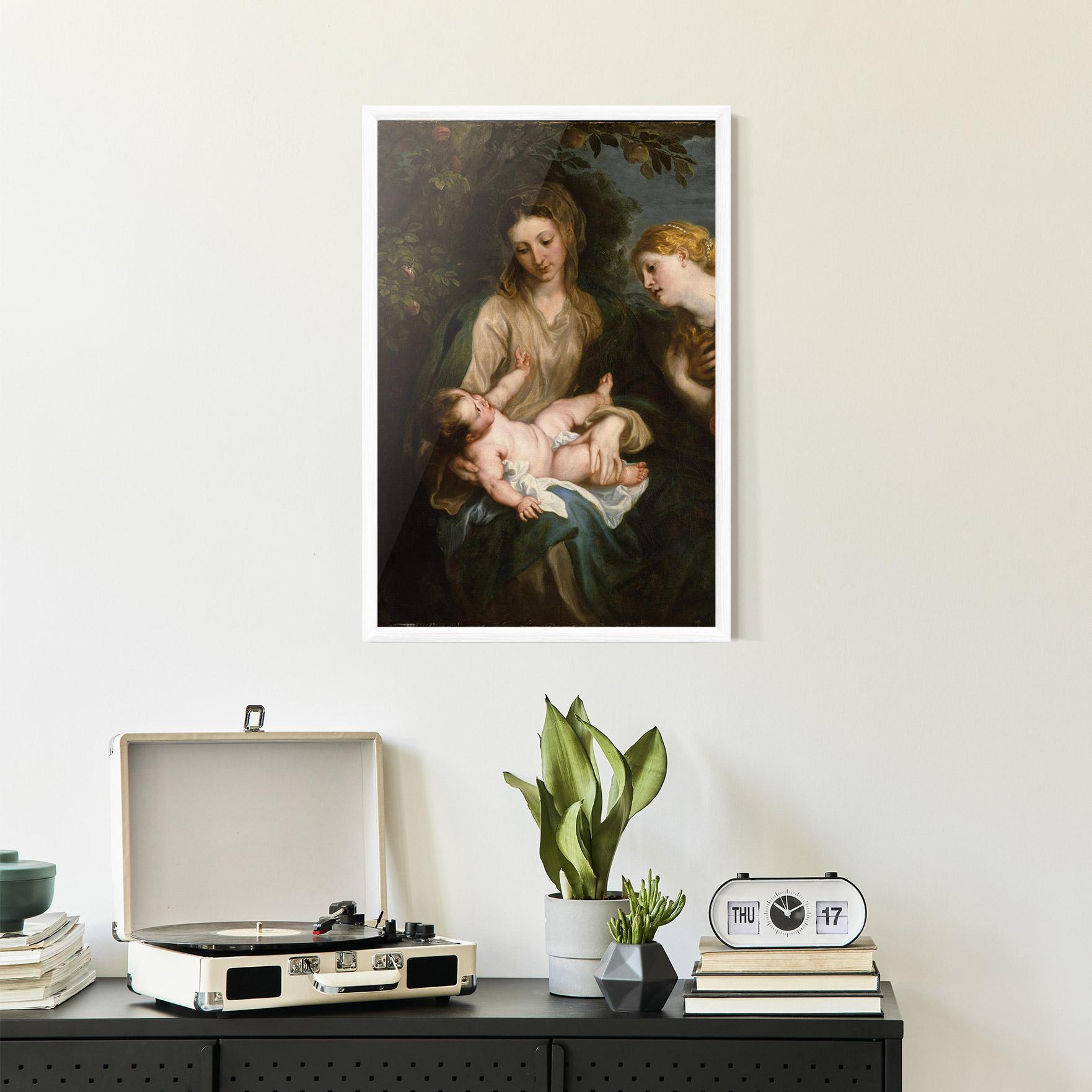 Рамкиран постер Looking At Baby mockup 2