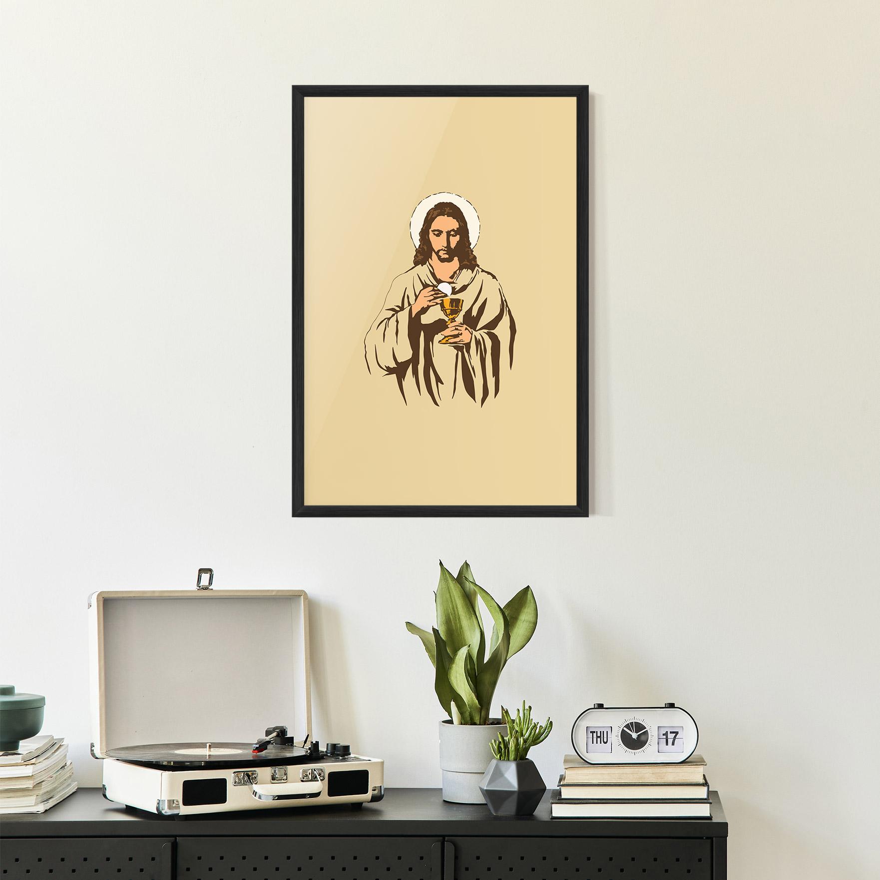 Рамкиран постер Cream Jesus mockup 2