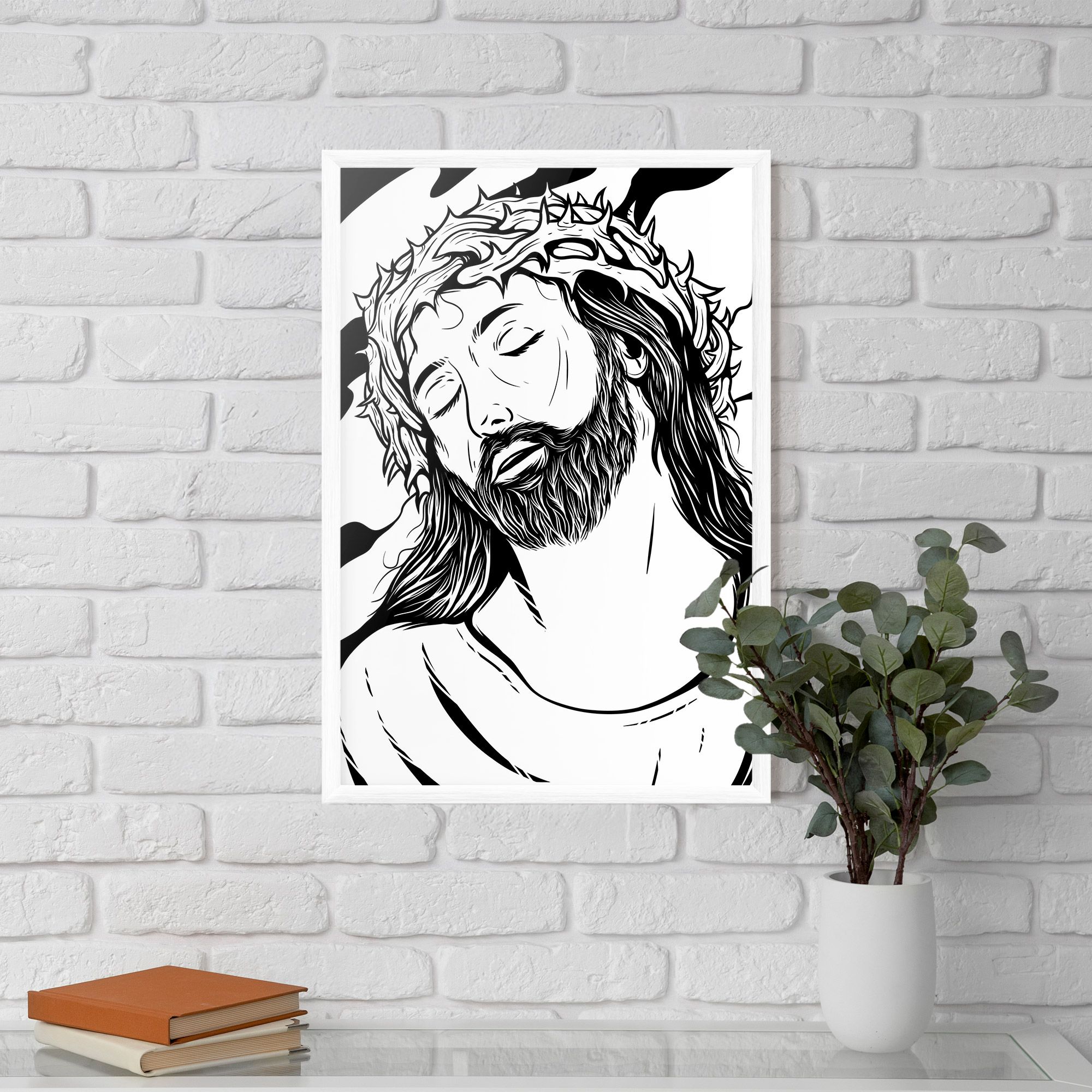 Black White Jesus mockup 5