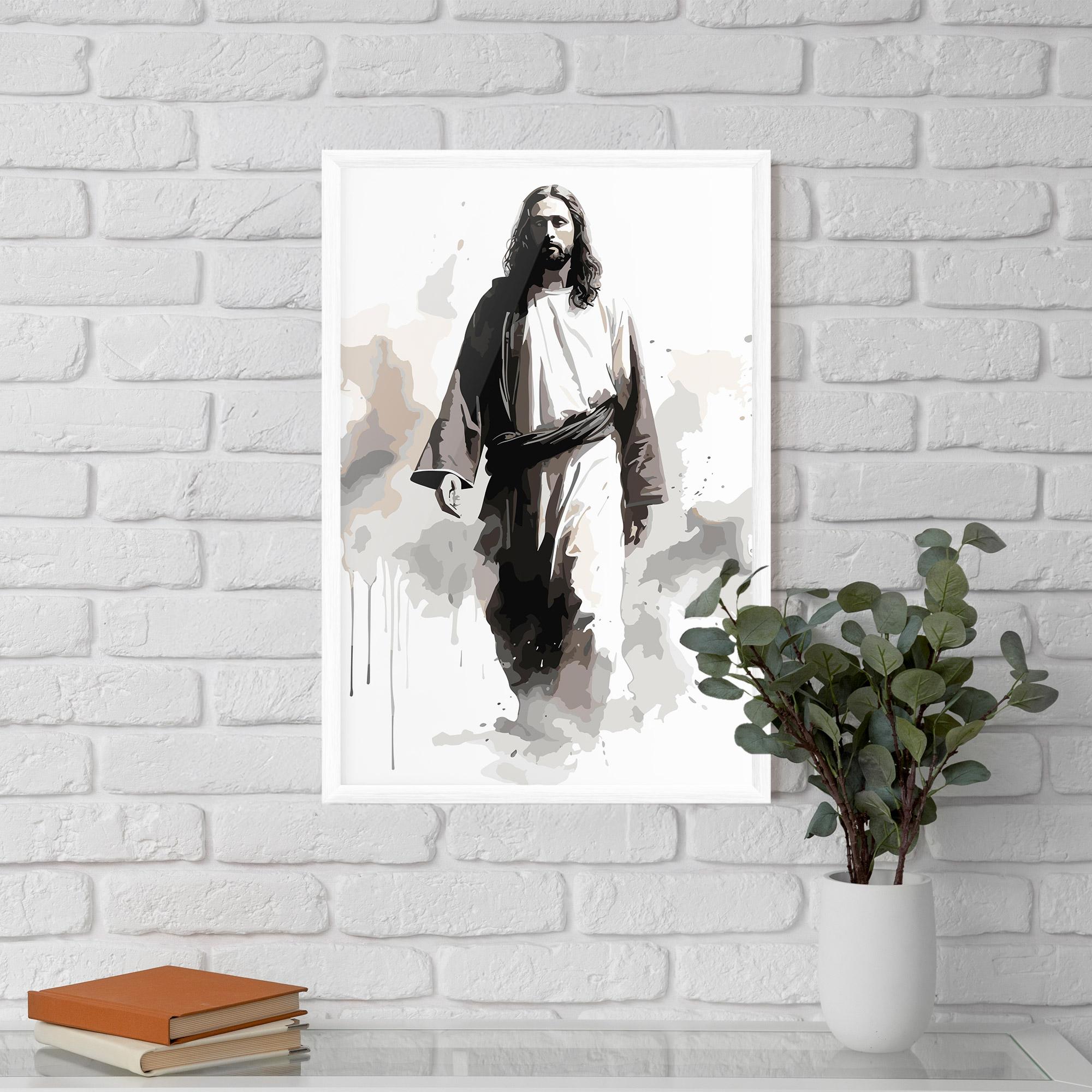 Рамкиран постер Watercolor Jesus mockup 5