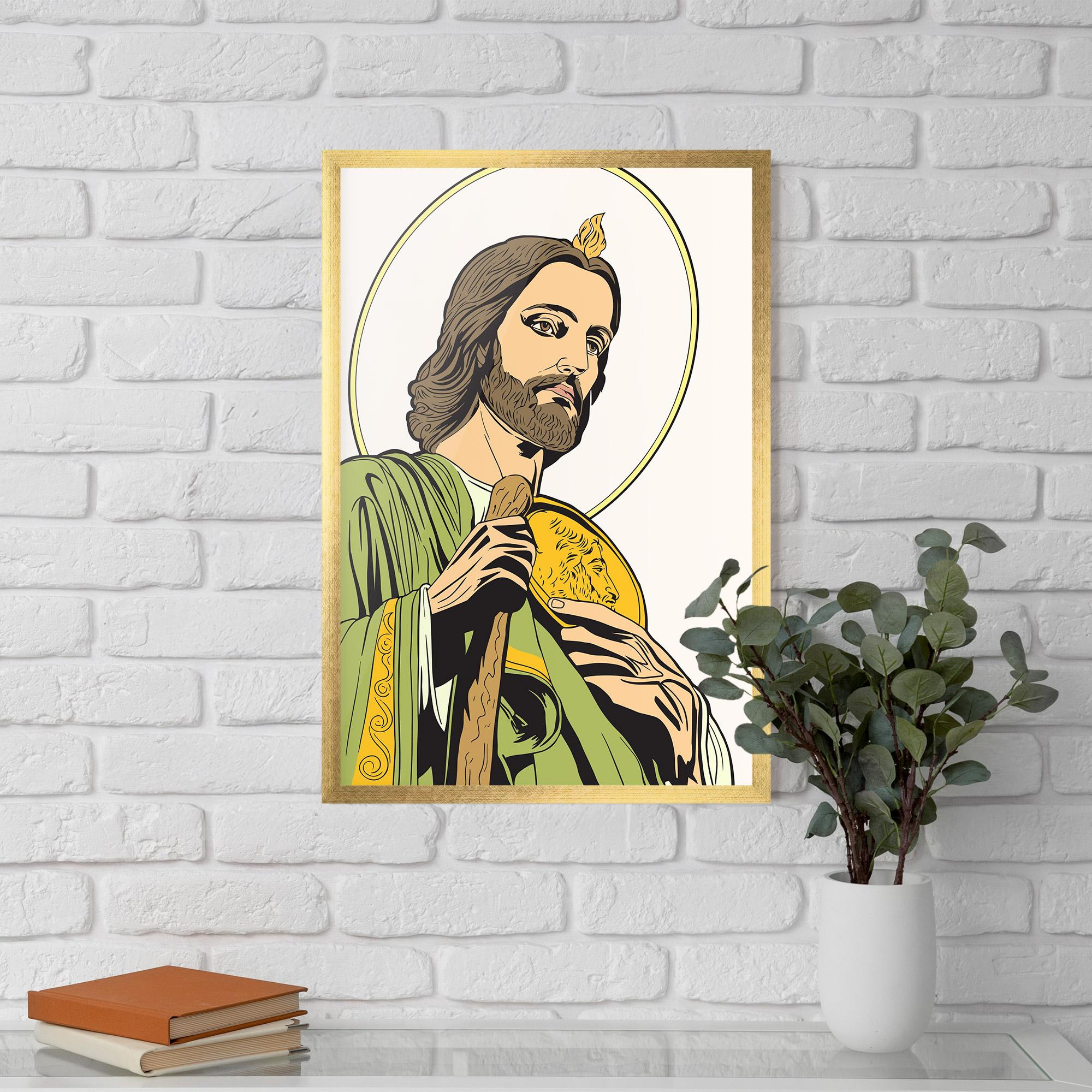 Рамкиран постер Green Jesus mockup 5