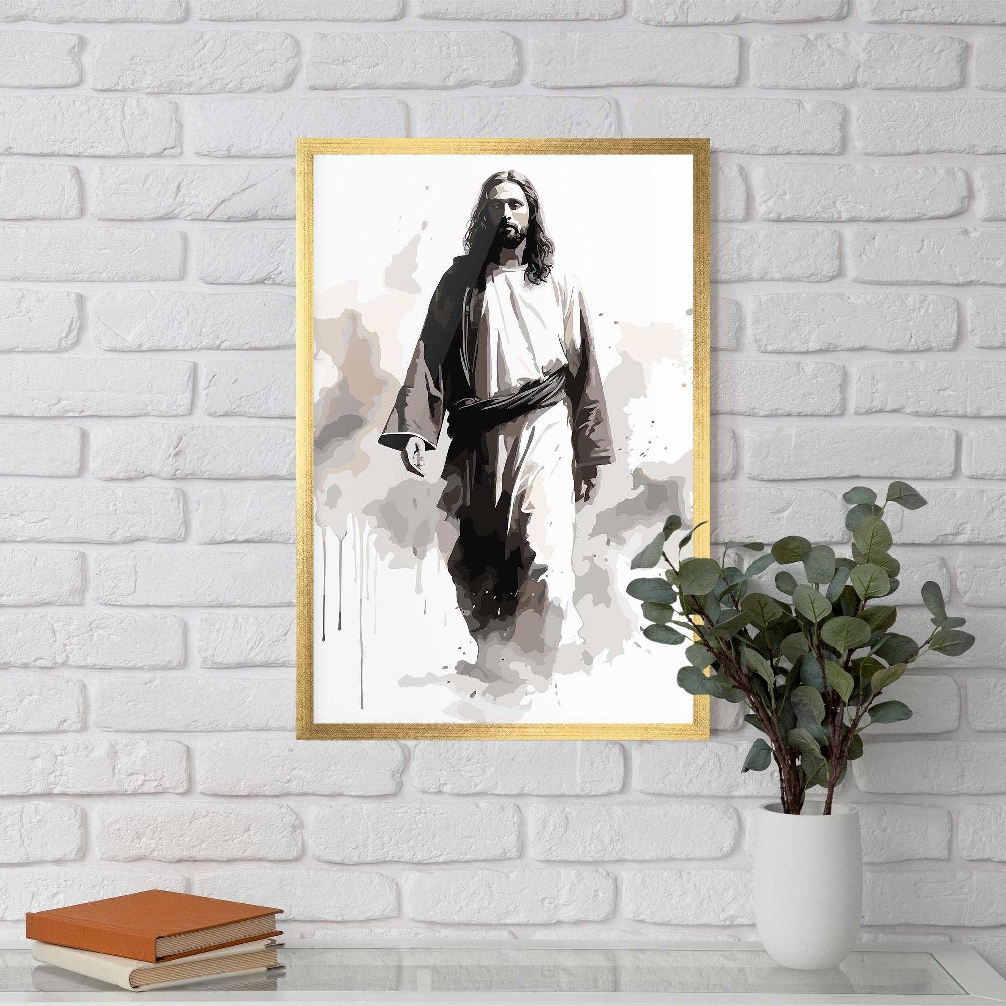 Рамкиран постер Watercolor Jesus mockup 5