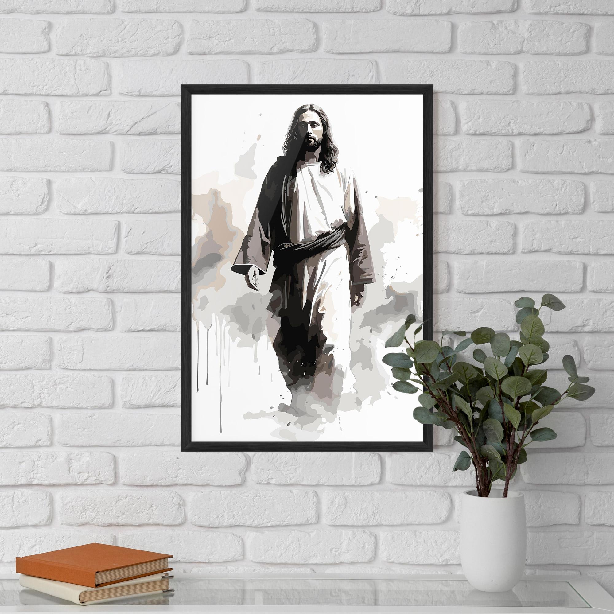 Рамкиран постер Watercolor Jesus mockup 5