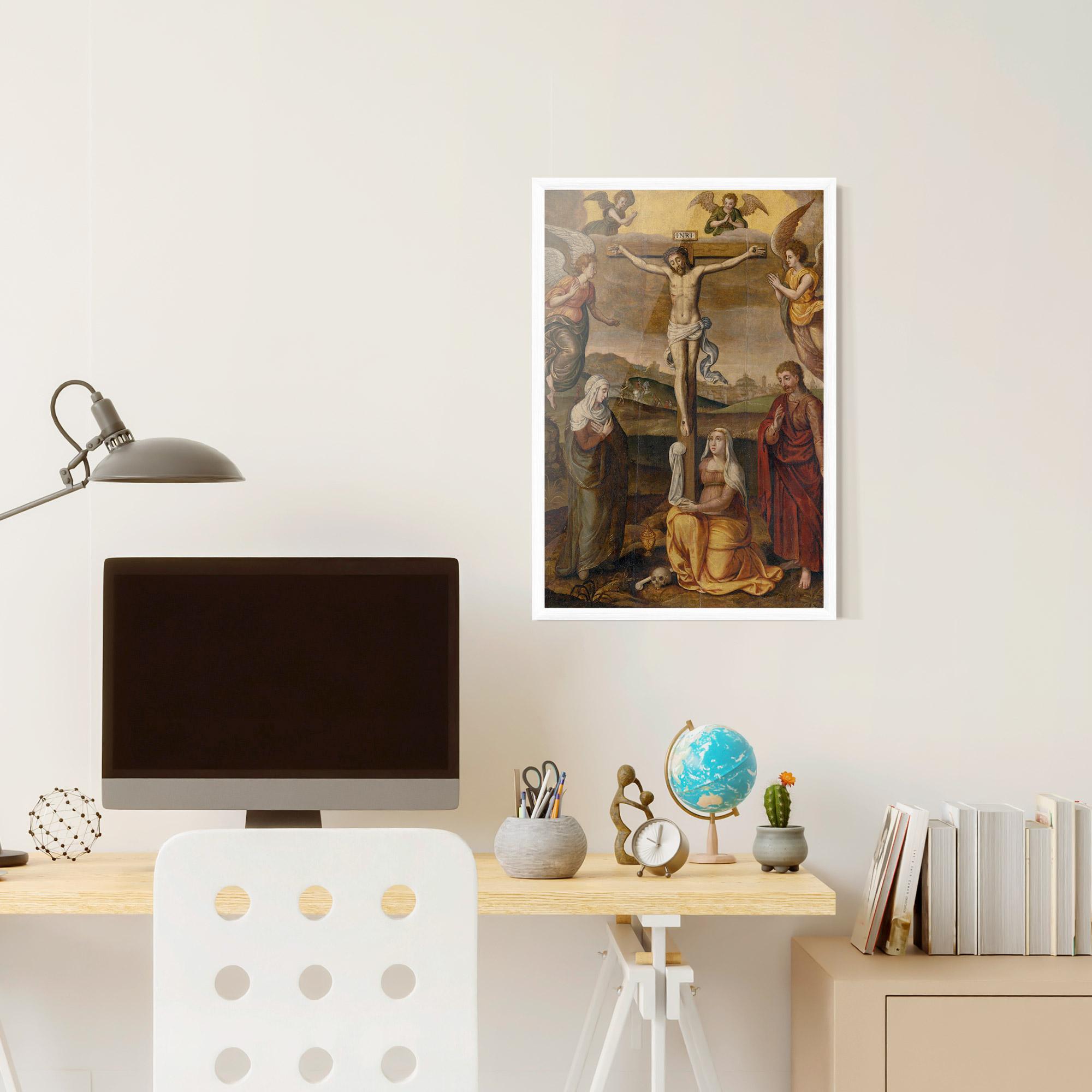 Рамкиран постер Holding Cross Jesus mockup 6