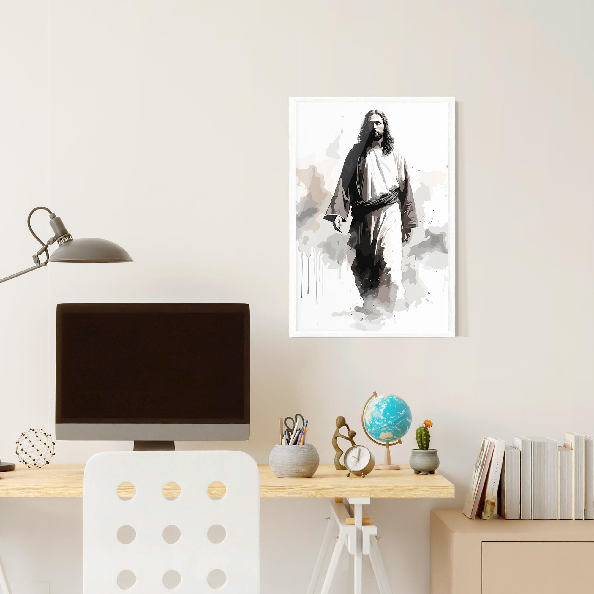 Рамкиран постер Watercolor Jesus mockup 6