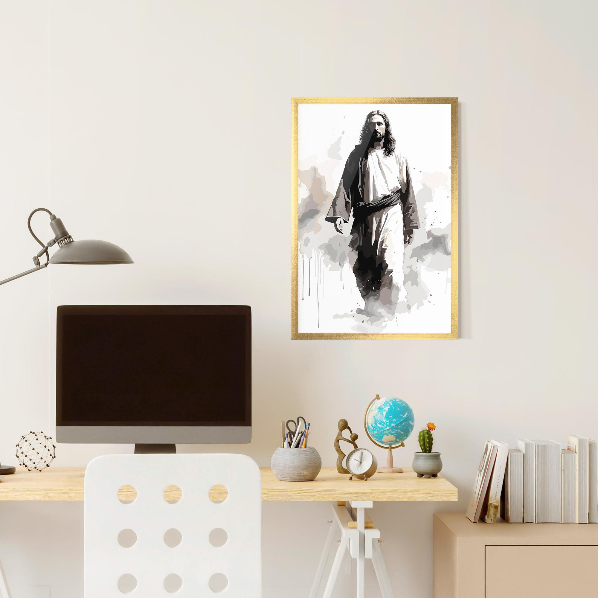 Рамкиран постер Watercolor Jesus mockup 6