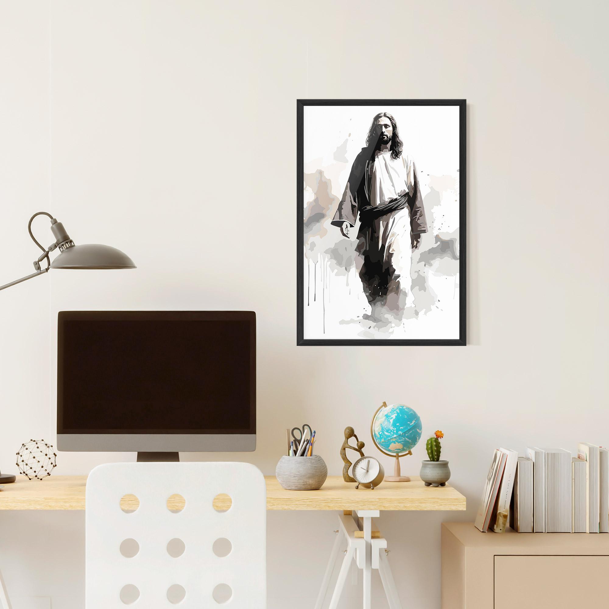 Рамкиран постер Watercolor Jesus mockup 6
