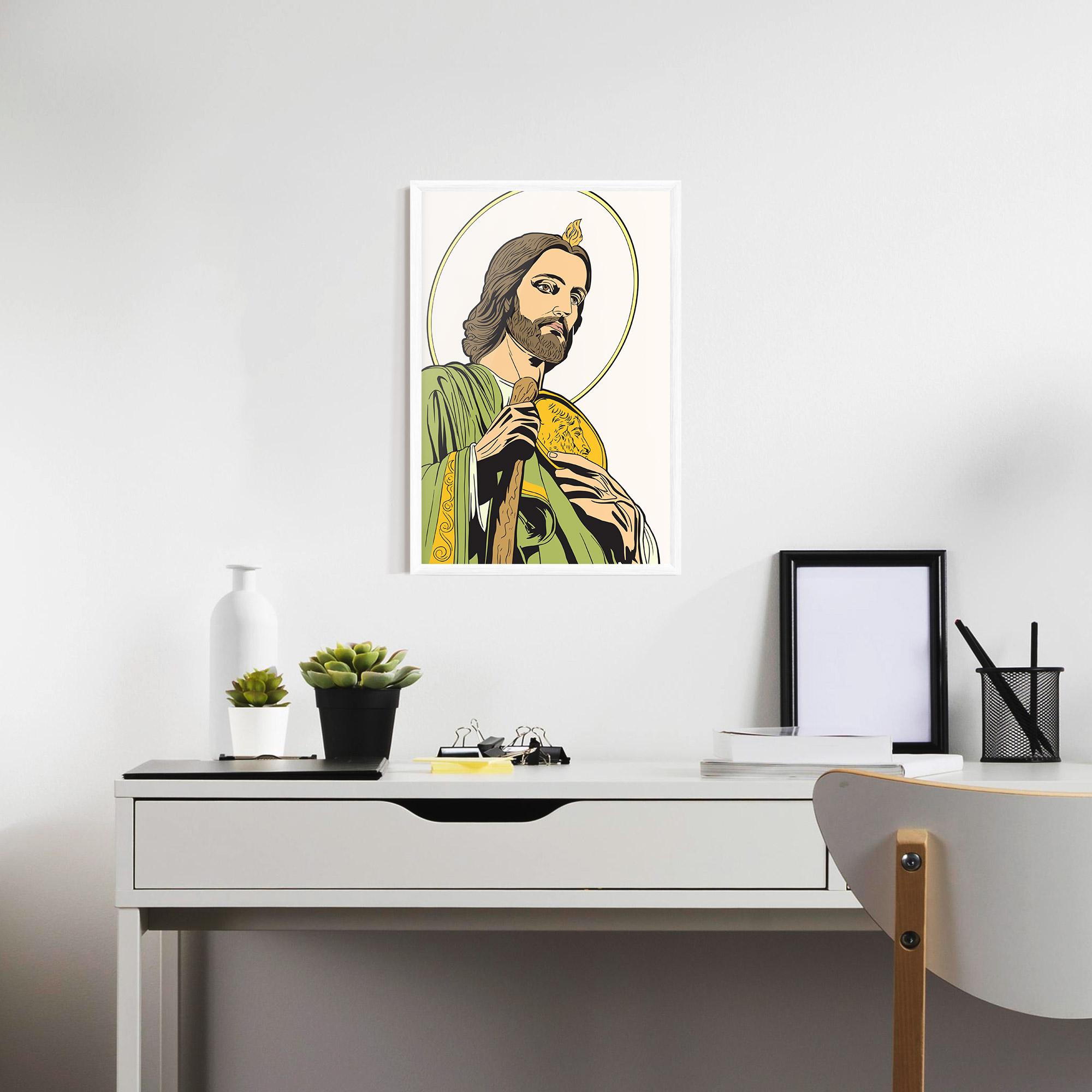 Рамкиран постер Green Jesus mockup 7