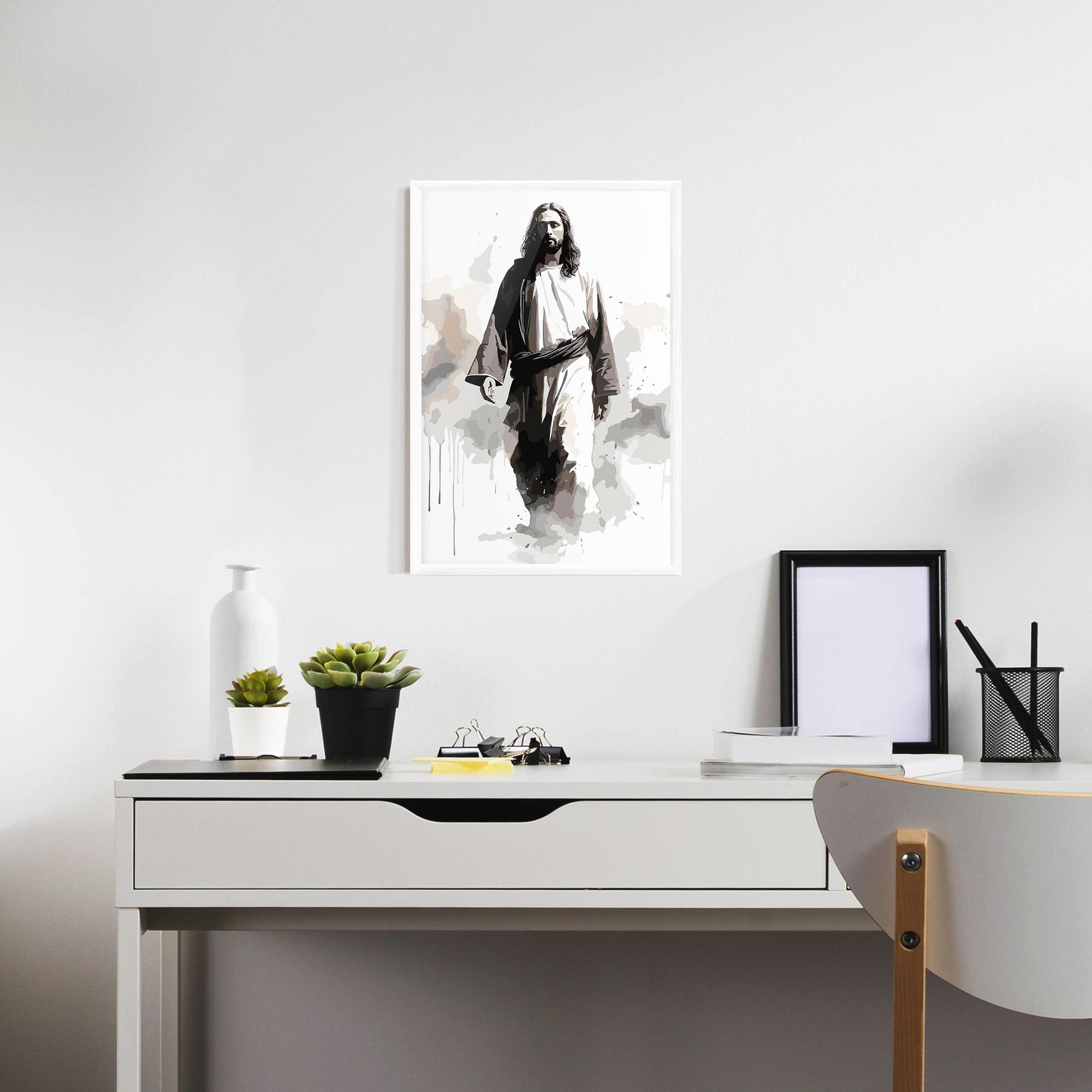 Рамкиран постер Watercolor Jesus mockup 7