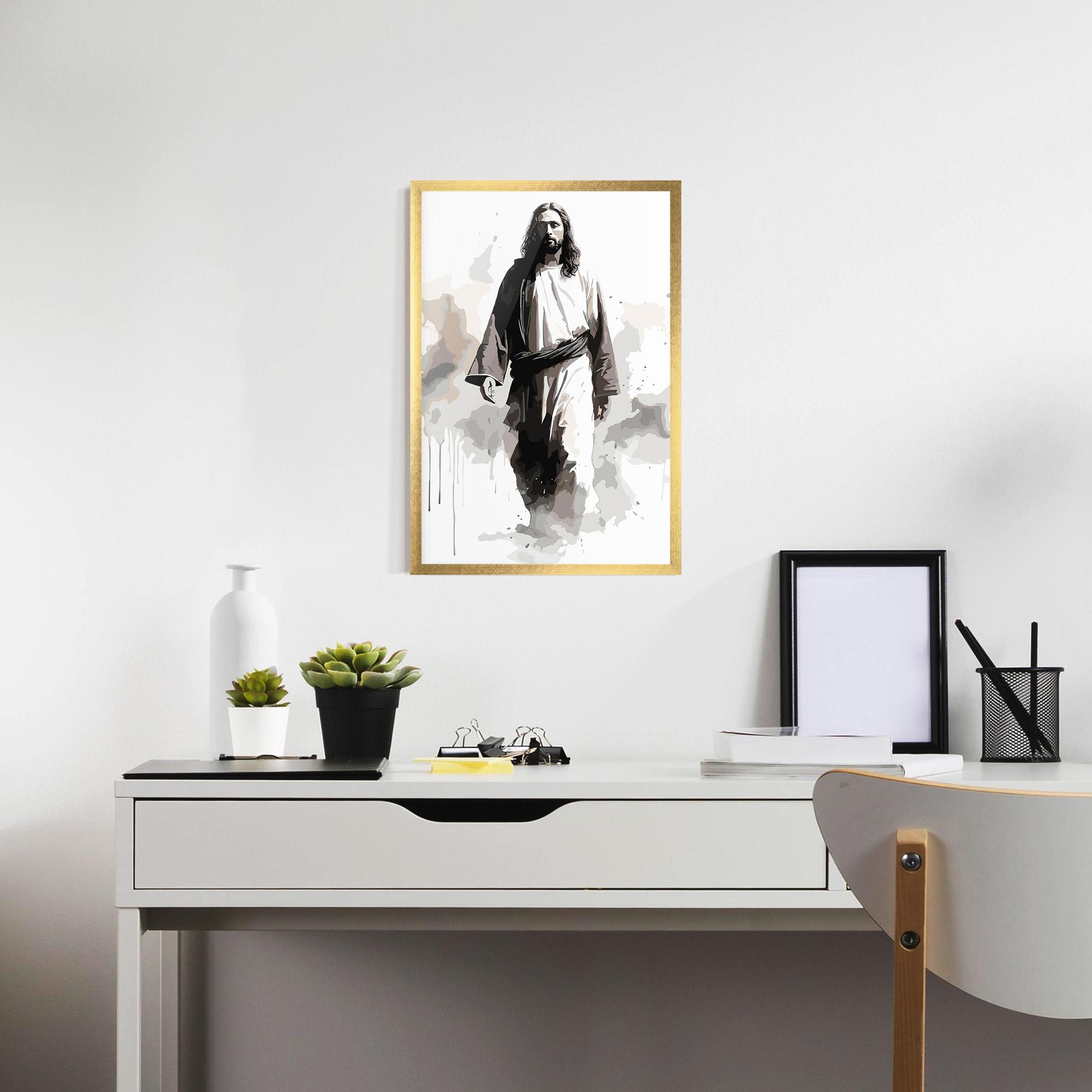 Рамкиран постер Watercolor Jesus mockup 7