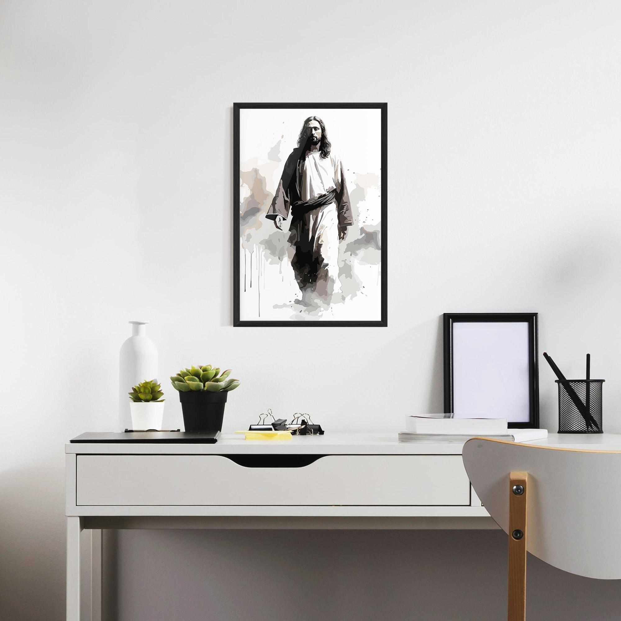 Рамкиран постер Watercolor Jesus mockup 7