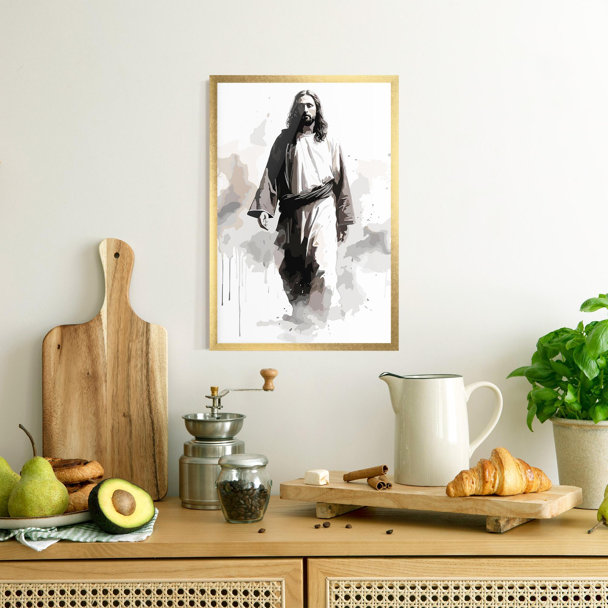 Рамкиран постер Watercolor Jesus mockup 8