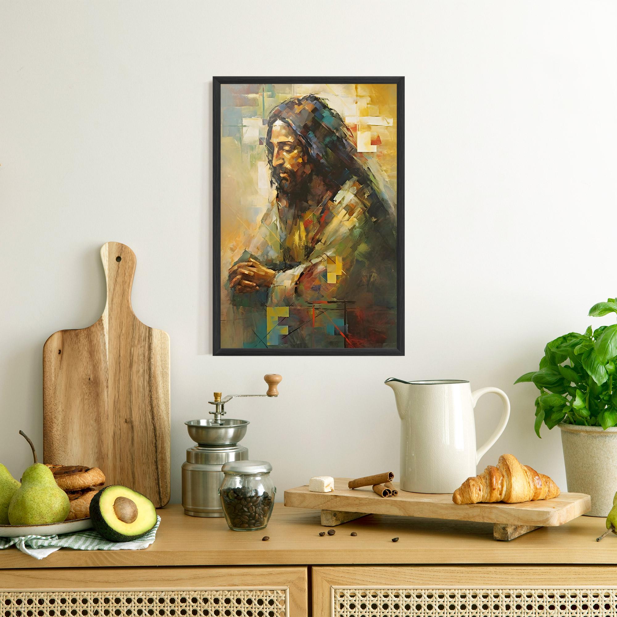 Рамкиран постер Christ Painting Art mockup 8