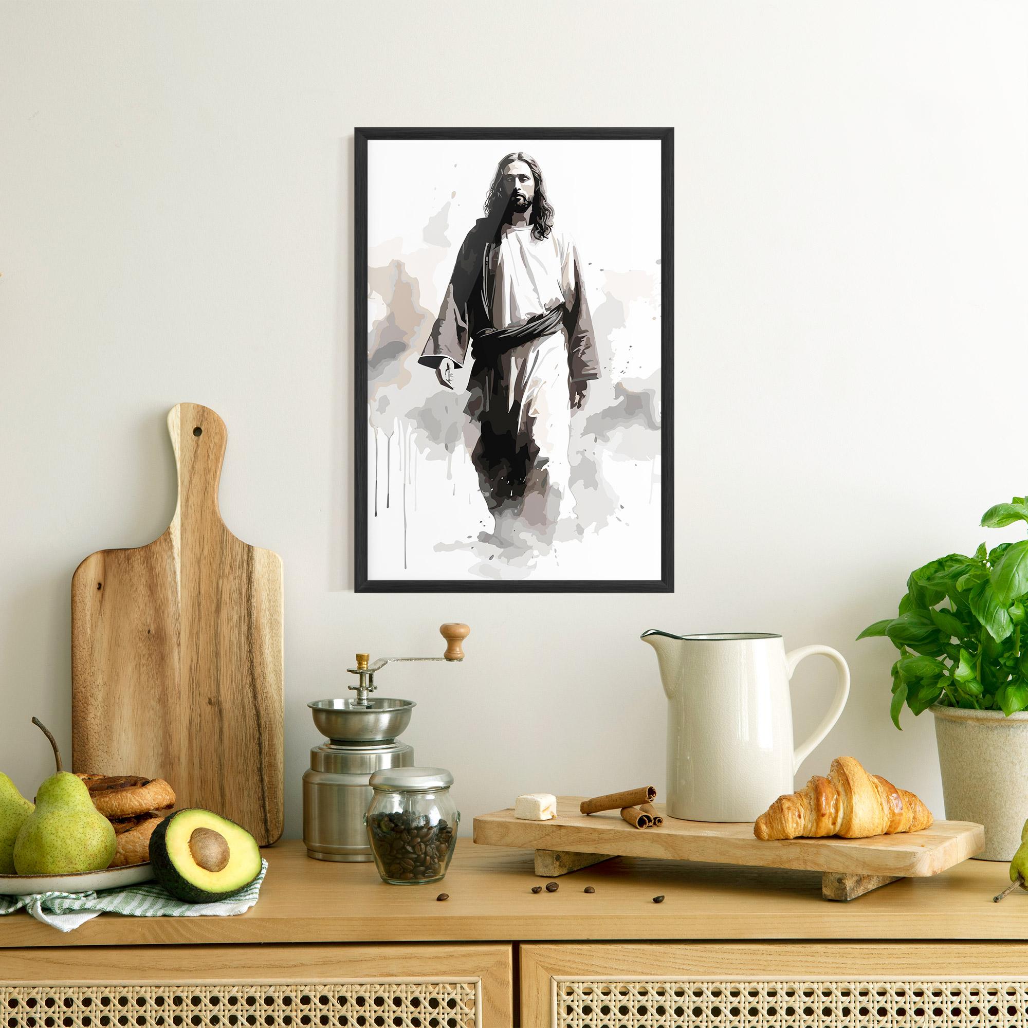 Рамкиран постер Watercolor Jesus mockup 8