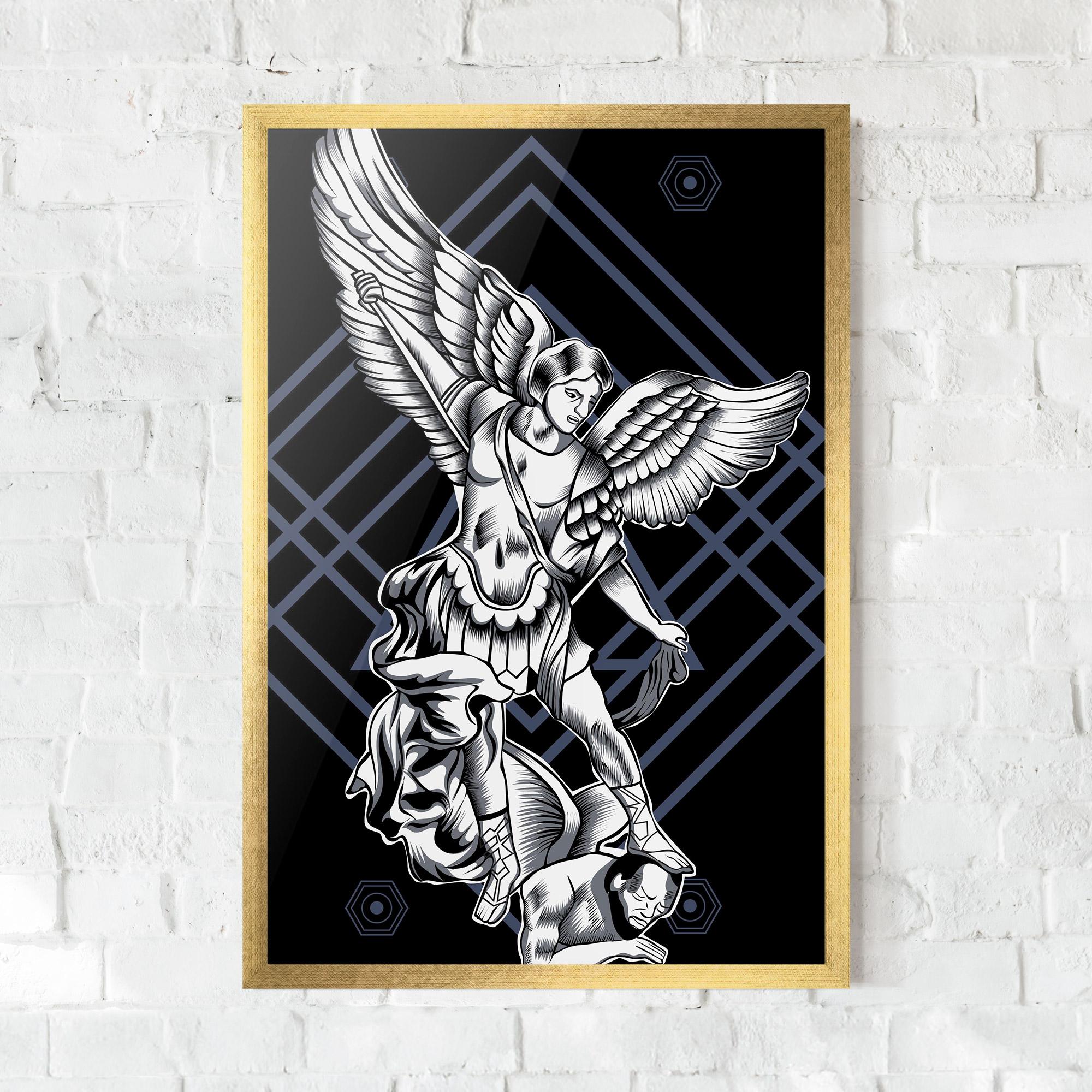 Рамкиран постер Angel Fights mockup 0