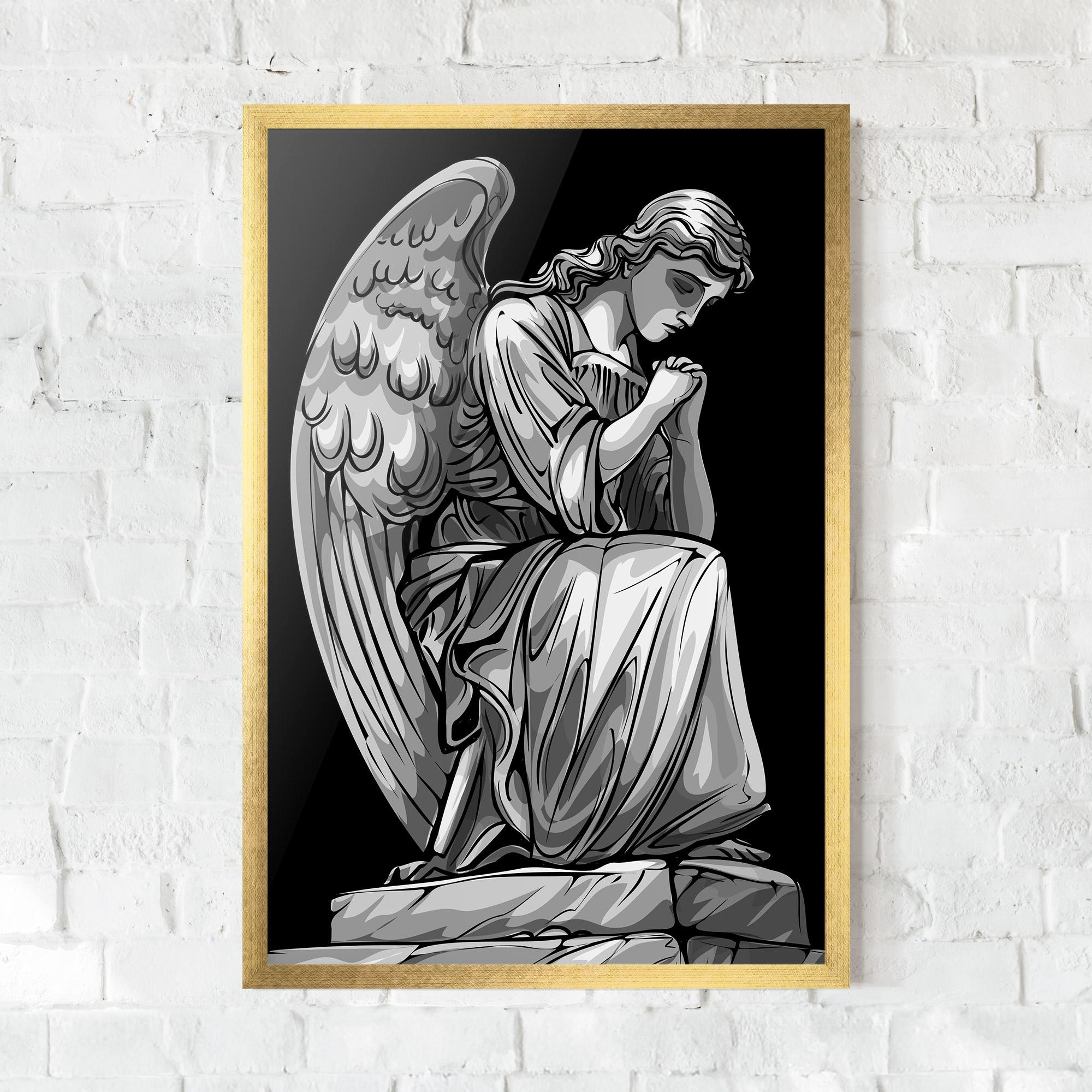 Рамкиран постер Pray Angel mockup 0