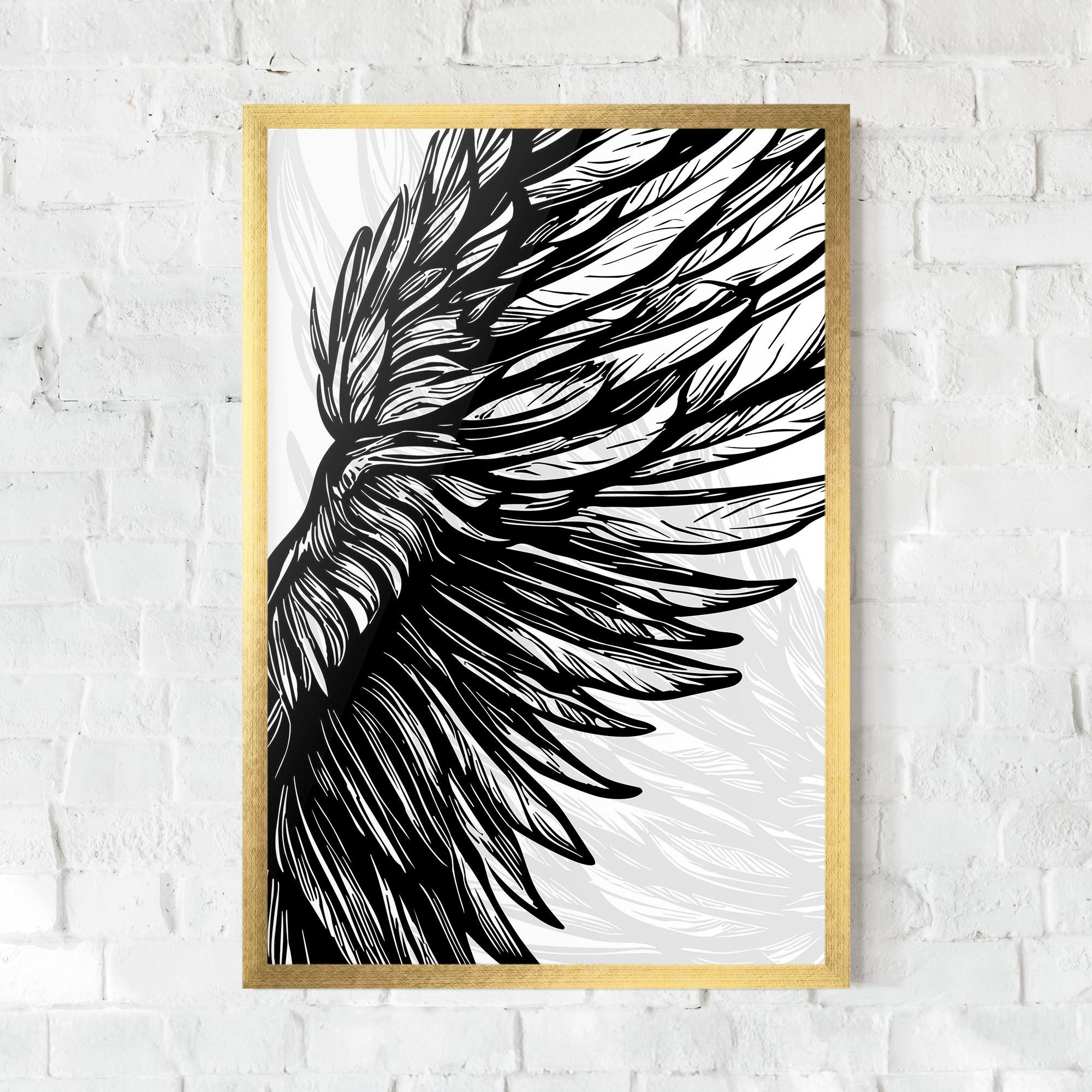 Рамкиран постер Wing Line mockup 0