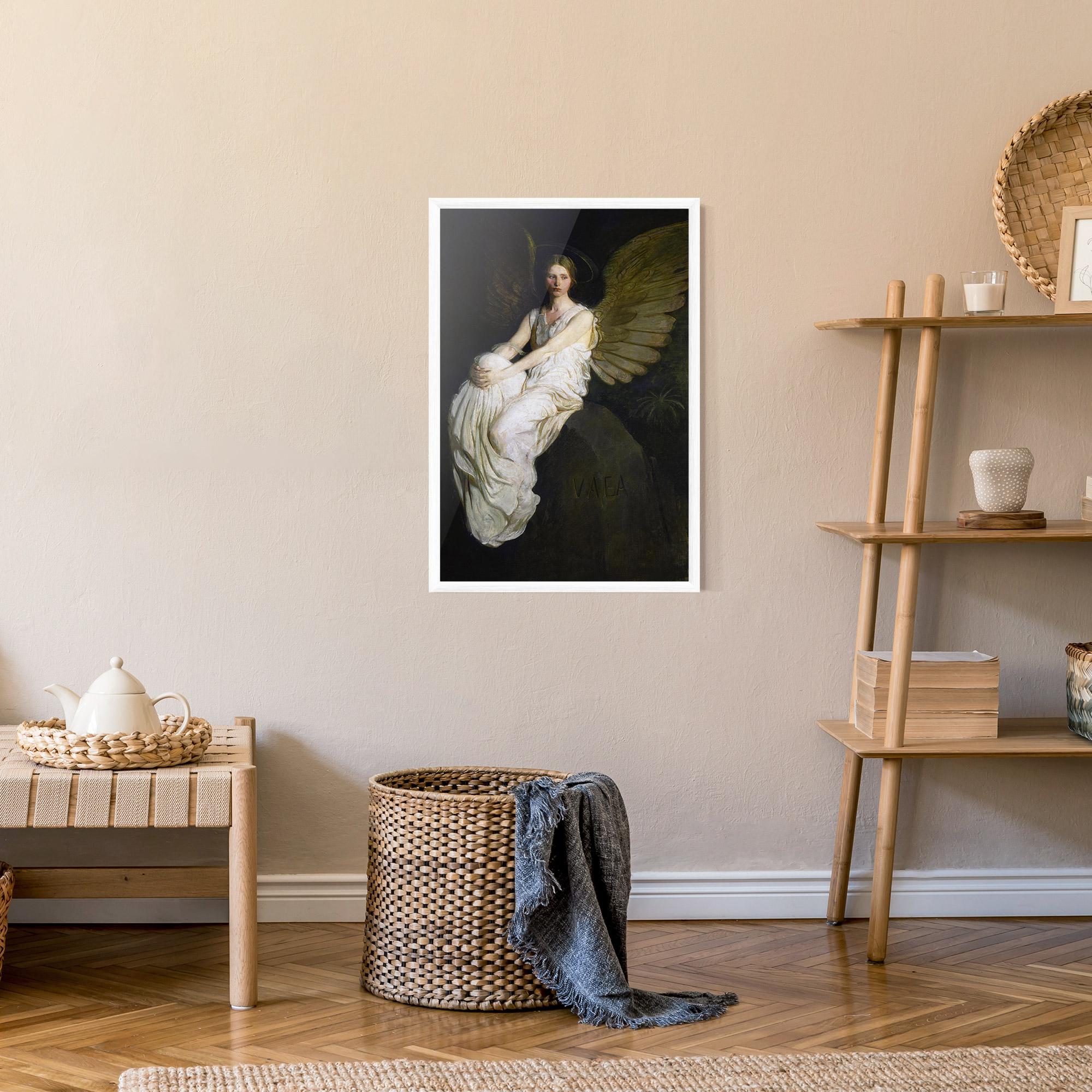 Рамкиран постер Angel Thinking mockup 9