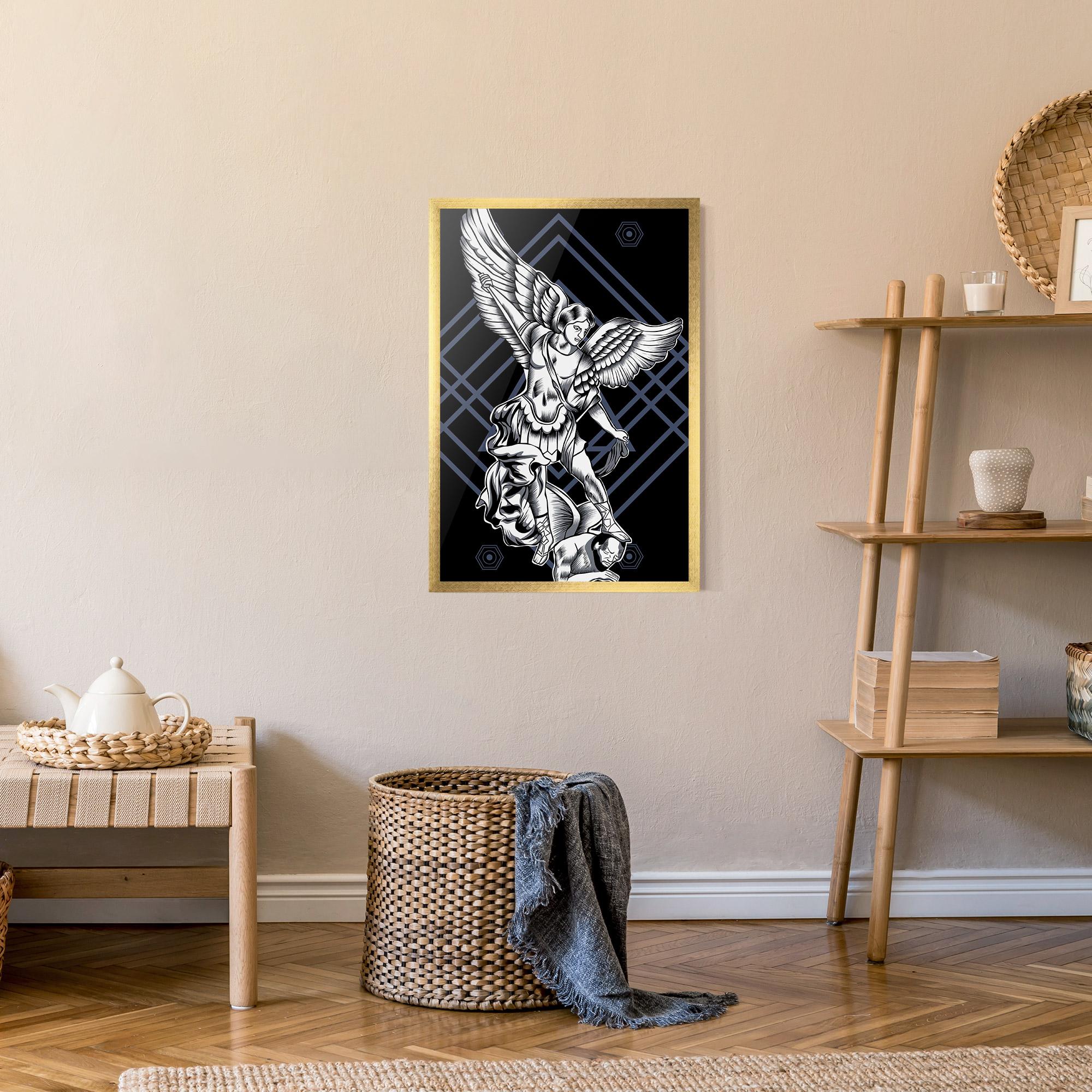 Рамкиран постер Angel Fights mockup 9