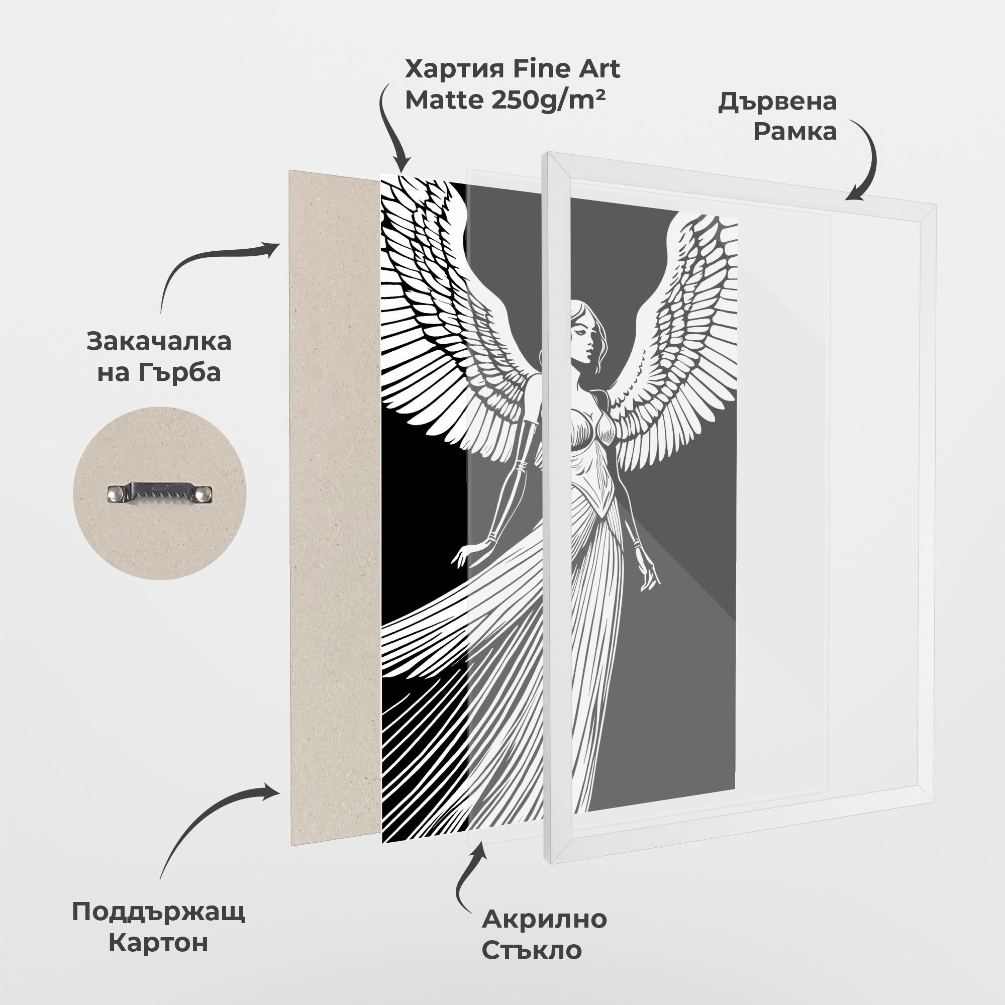 Рамкиран постер Pretty Angel mockup 1