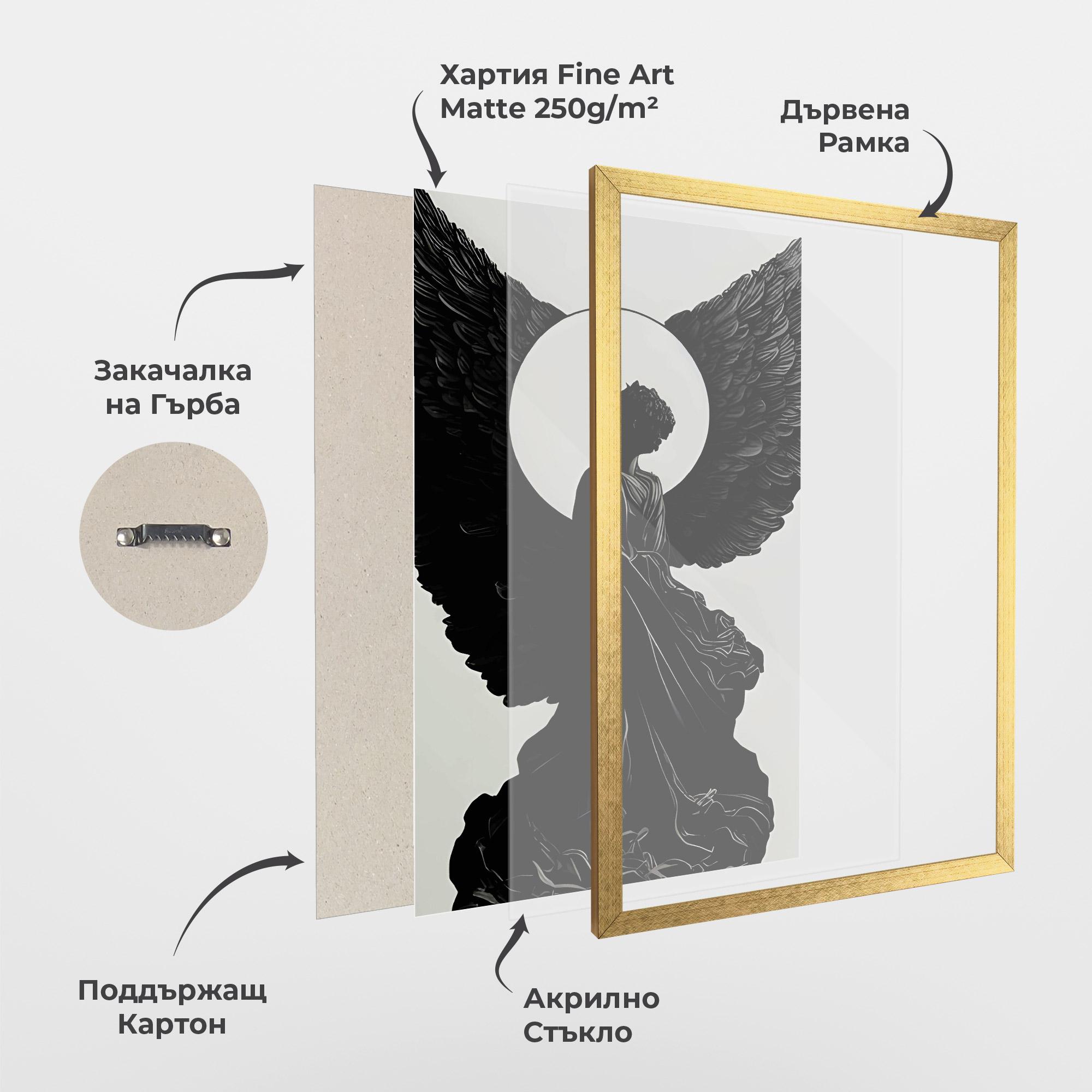 Рамкиран постер Angel Shilouette mockup 1