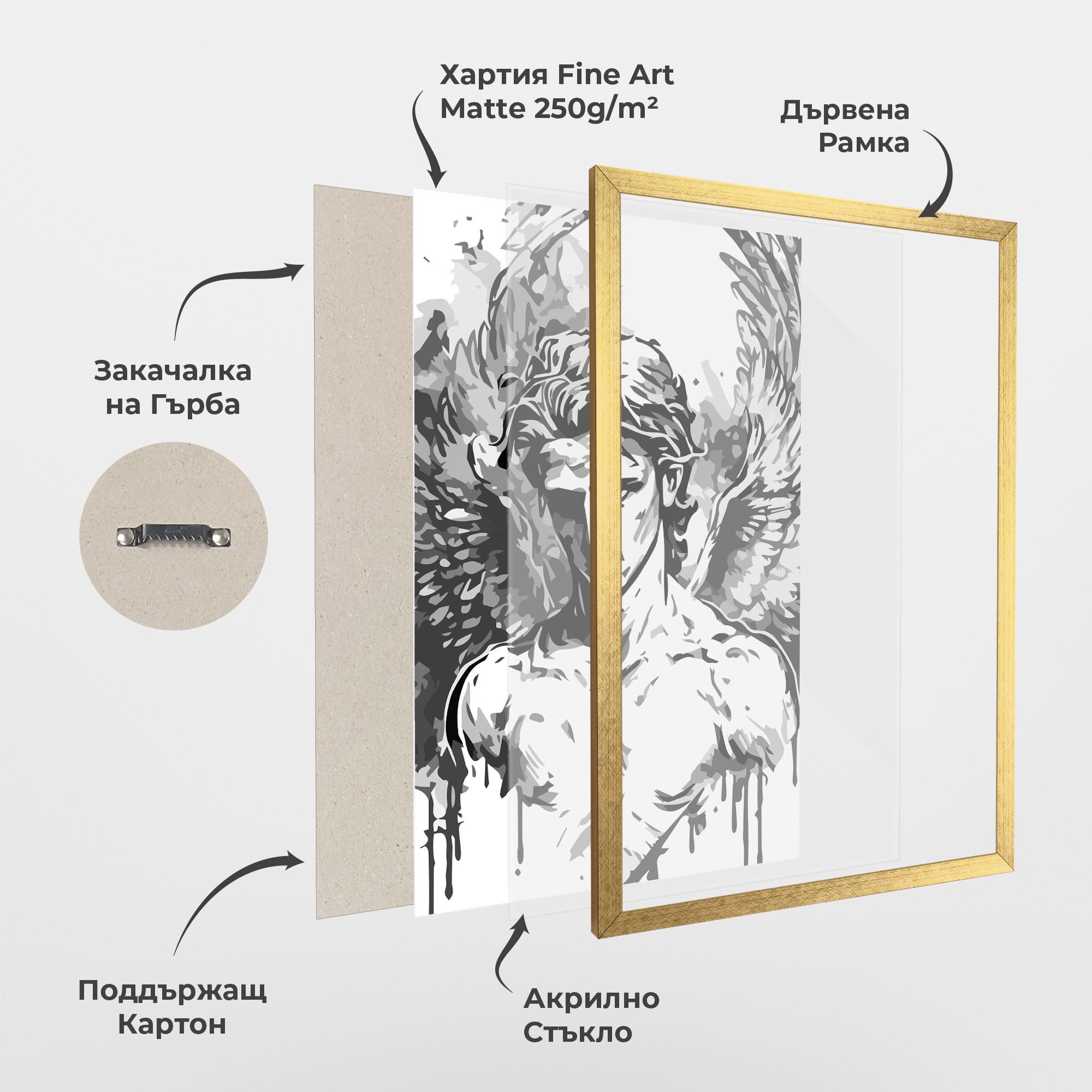 Рамкиран постер Beautiful Angel mockup 1